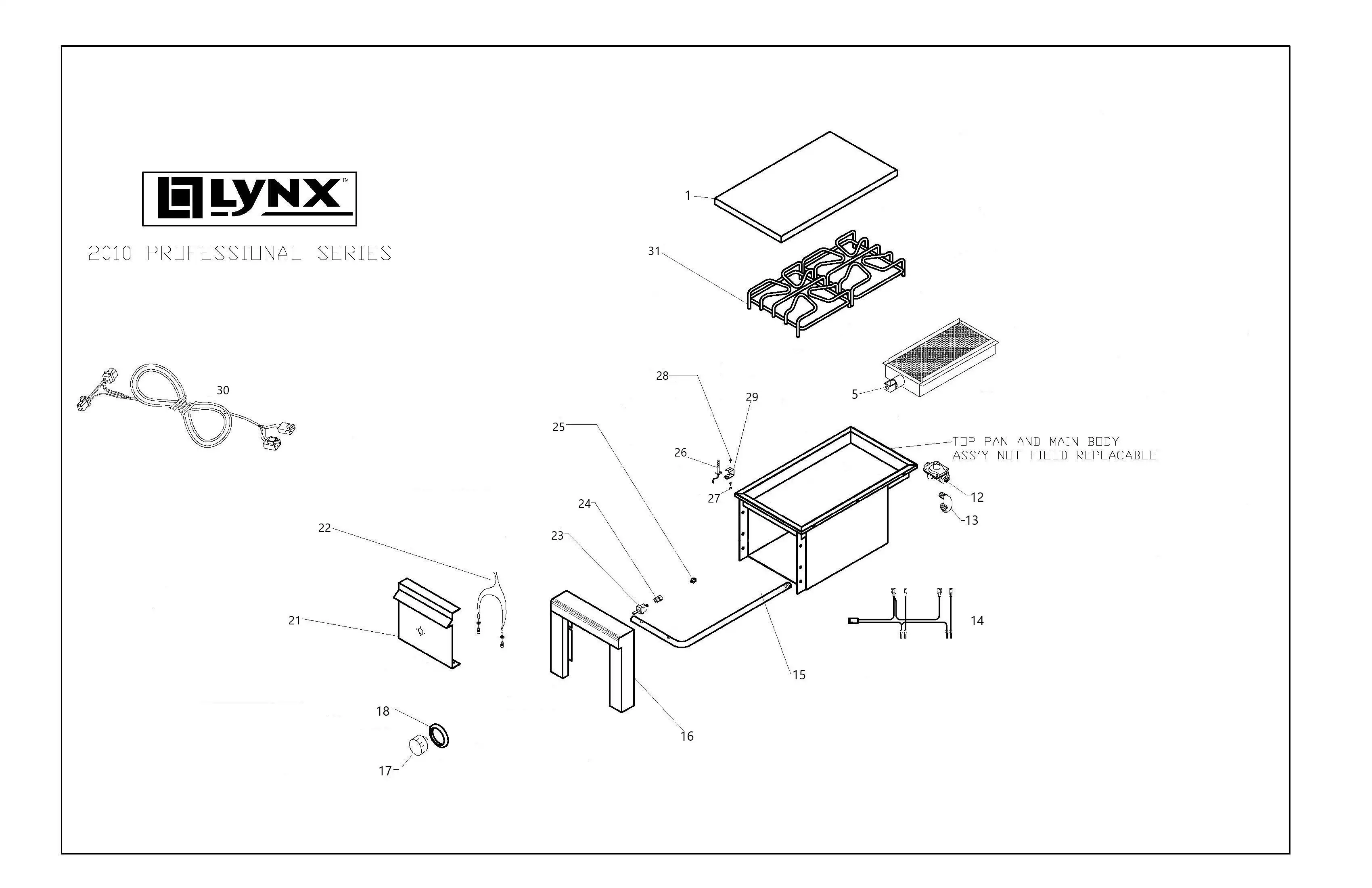 Lynx Side Burner LPSGE-1 (2010) Side Burner parts diagram