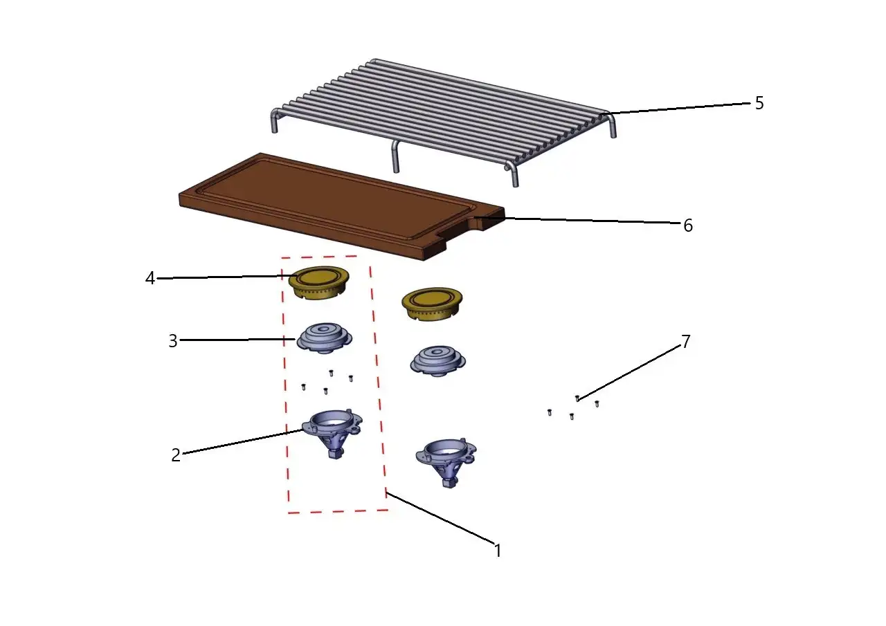 Lynx Side Burner LSB2PC-1 (2010 and later) Surface parts diagram