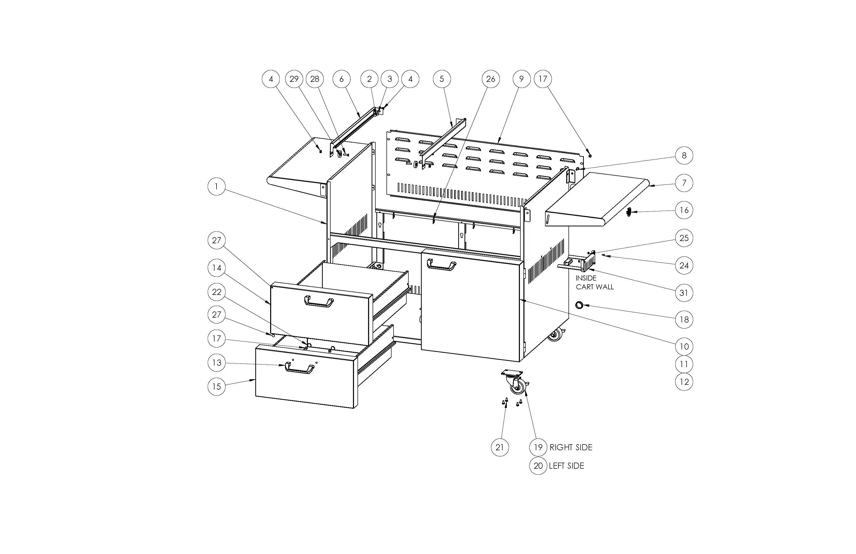 Lynx Professional L42PSFR-1 Series J (2007) Cart parts diagram