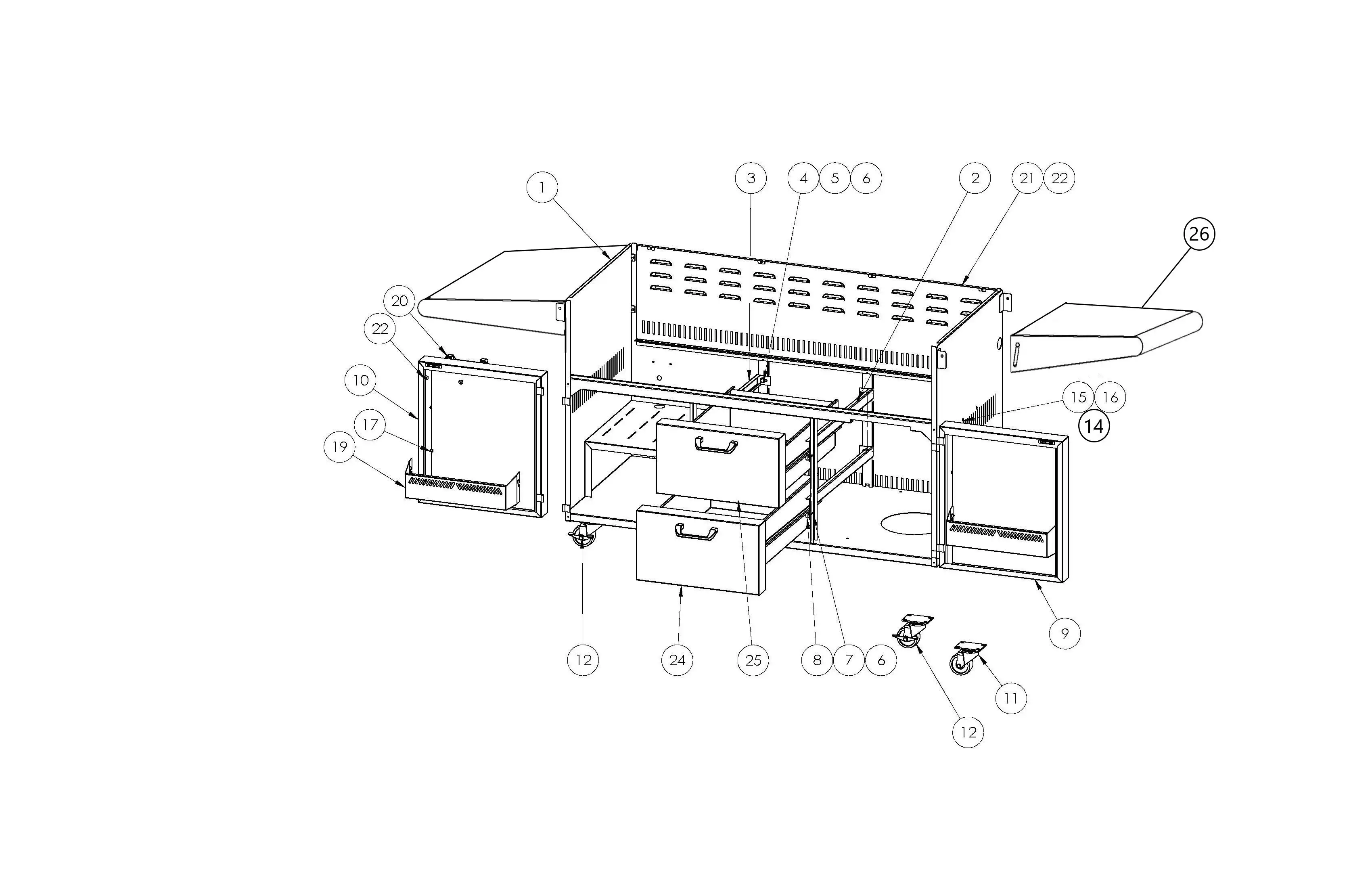 Lynx Professional L54PSFR-1 Series H (2006) Cart parts diagram