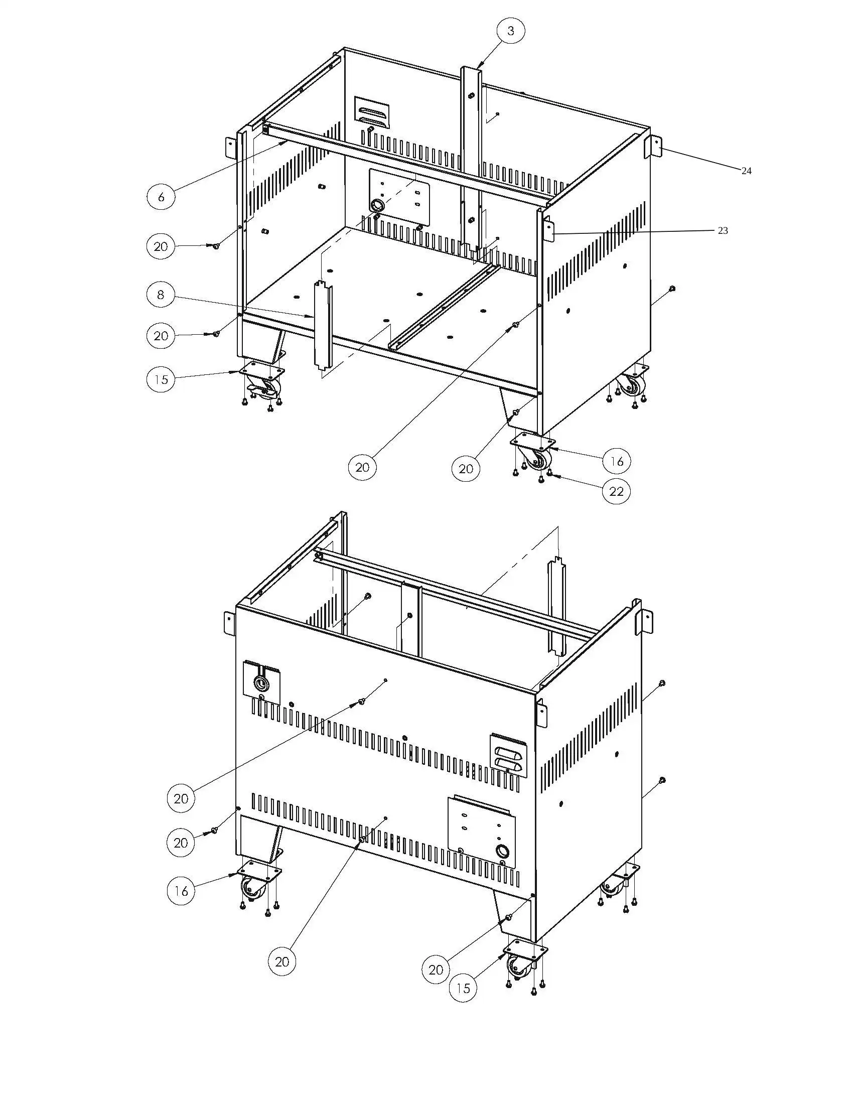Sedona by Lynx L600ADA Cart Mounting And Support Bracket Assembly parts diagram