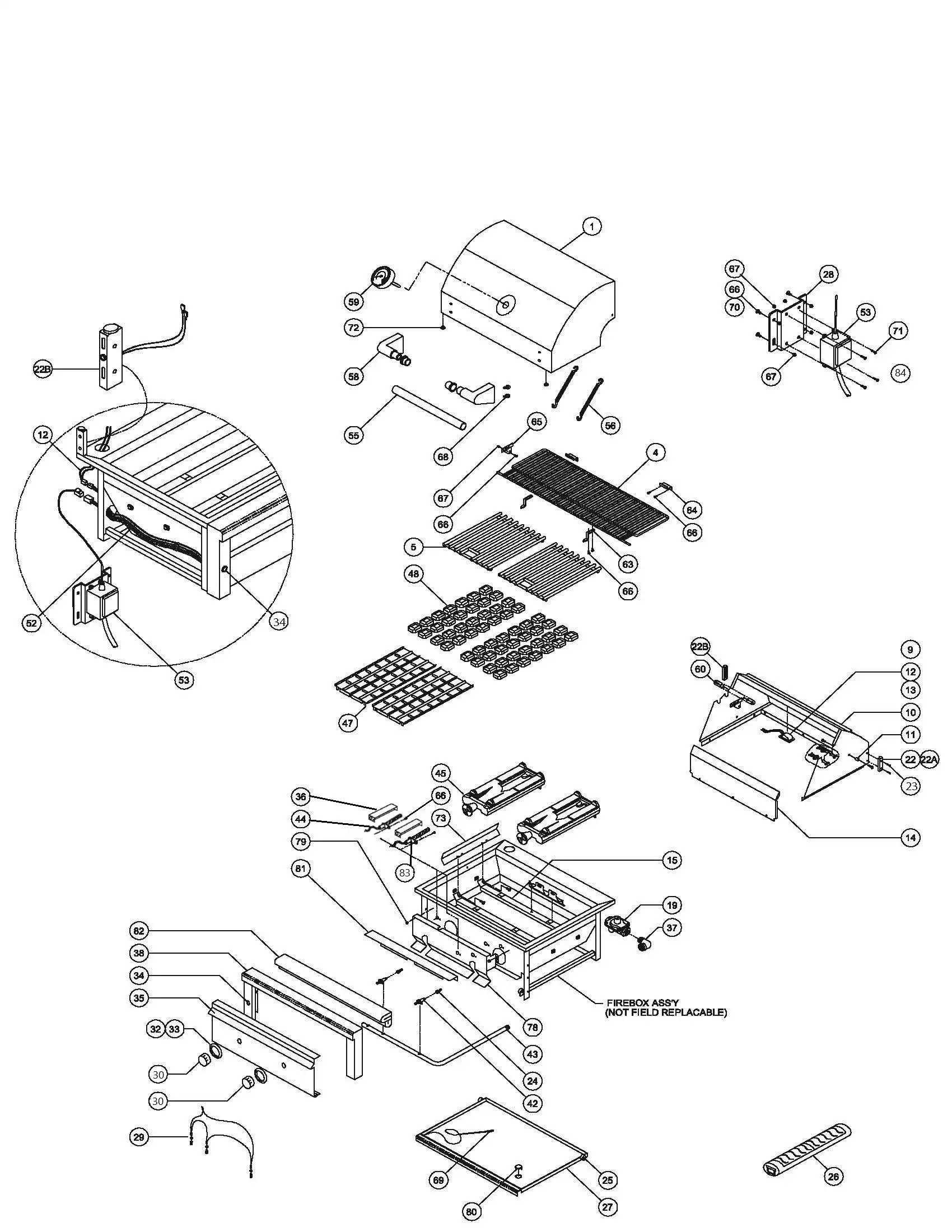 Lynx Professional L27F-2 Series Q (2014) Grill parts diagram