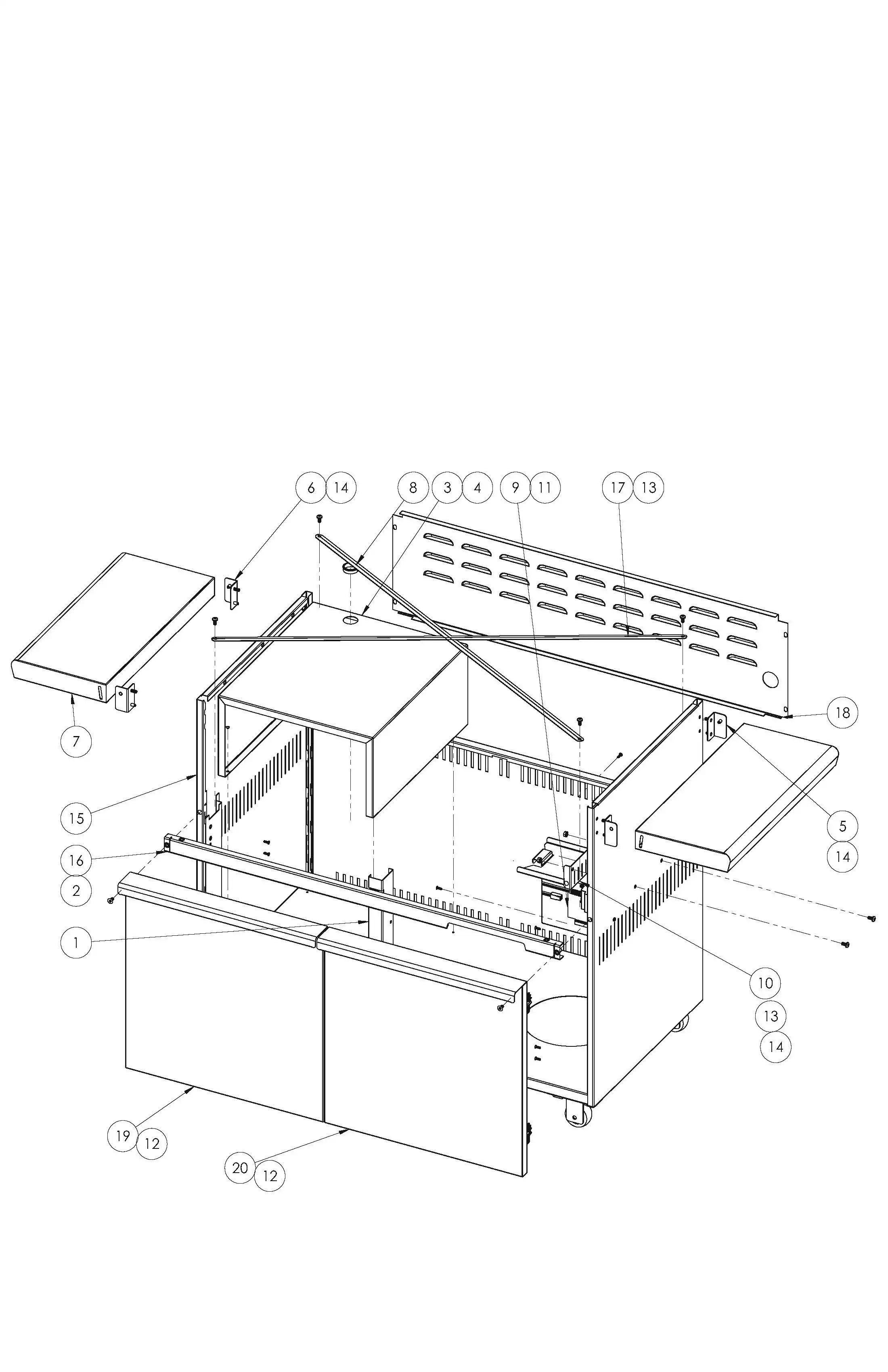 Sedona by Lynx L700PSFR-01 Cart Assembly parts diagram
