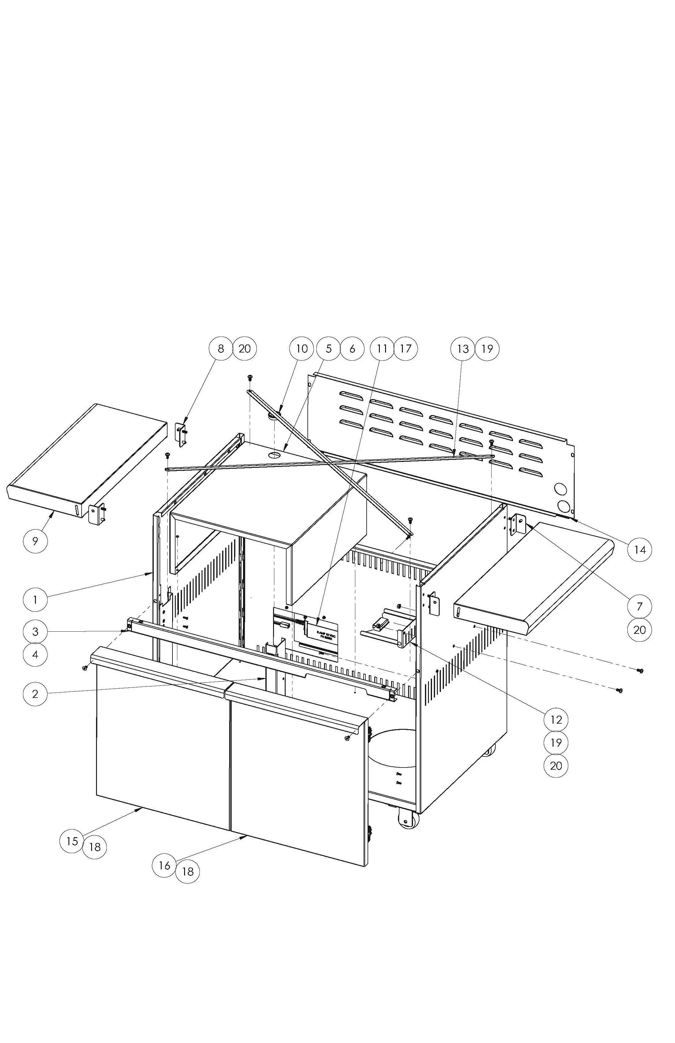 Sedona by Lynx L600PSF-01 Cart Assembly parts diagram