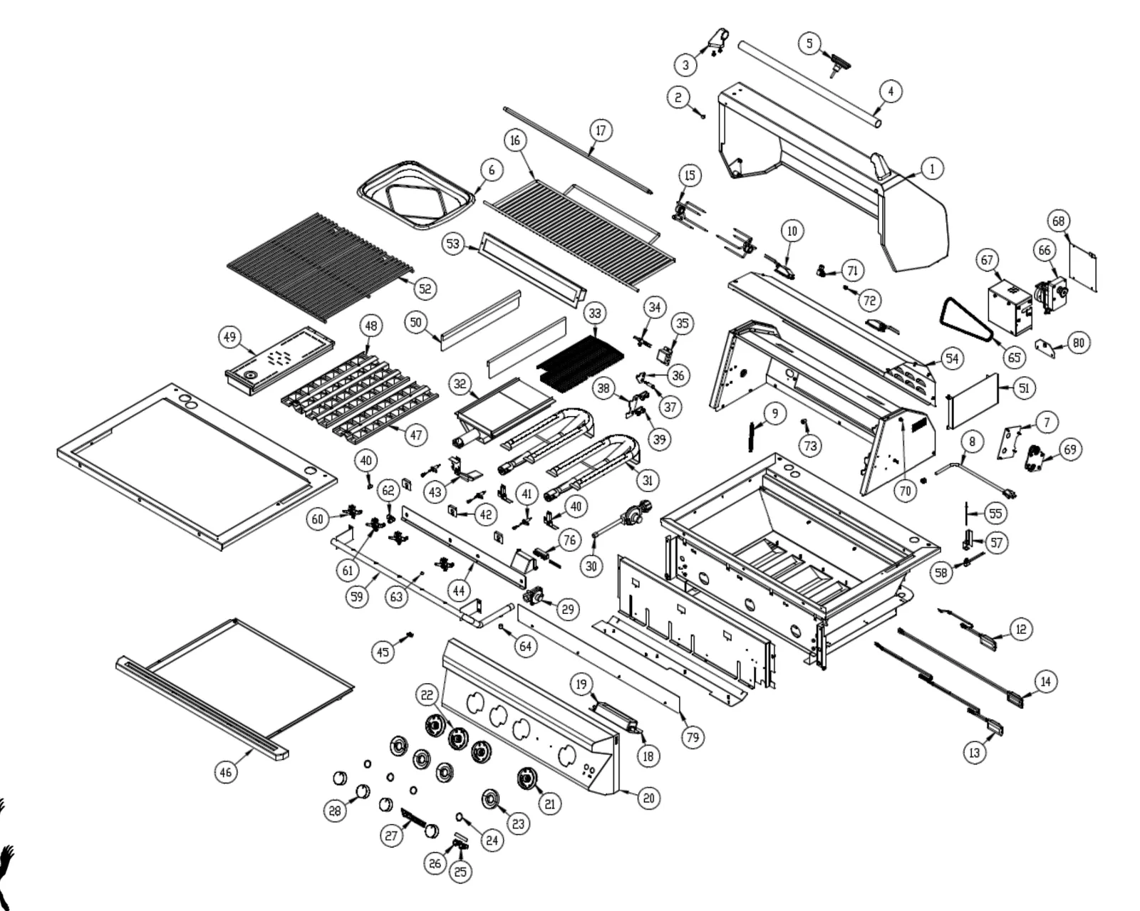 Twin Eagles TEBQ30G-C exploded parts diagram
