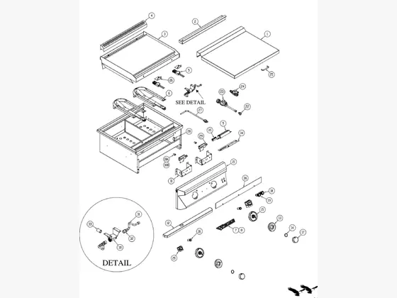 Twin Eagles TETG30-C Teppanyaki Griddle parts diagram
