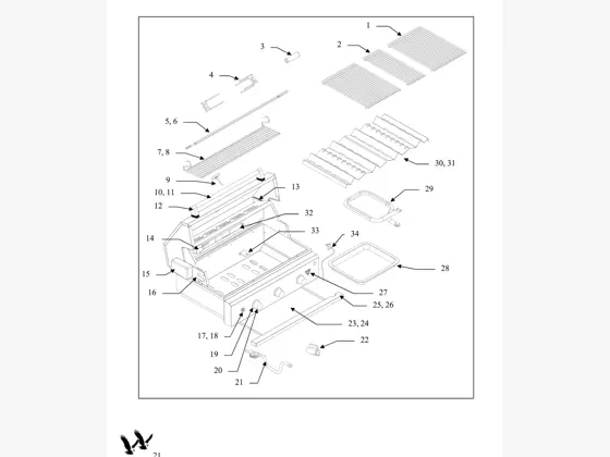 Twin Eagles TXBQ-26R-T Extreme parts diagram
