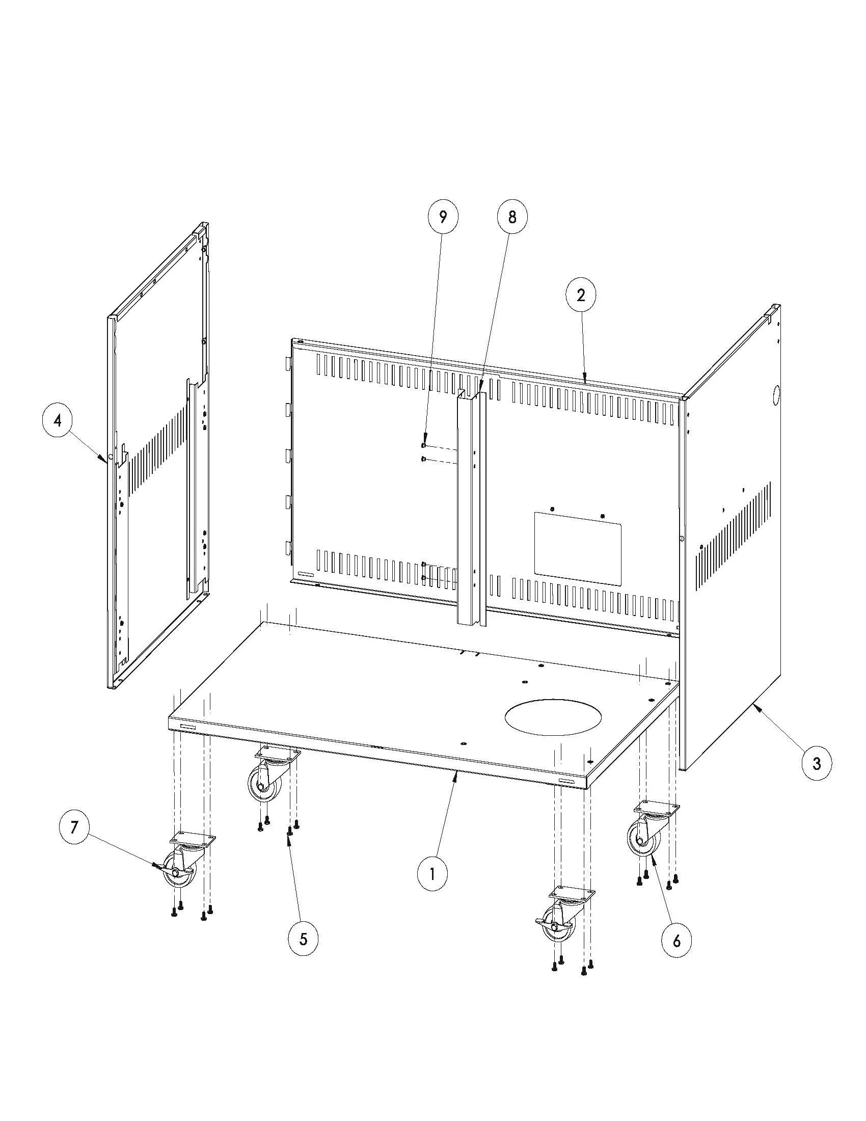 Viking EVQGFS5421 Grill Cabinet Body (After 7-12-22) parts diagram