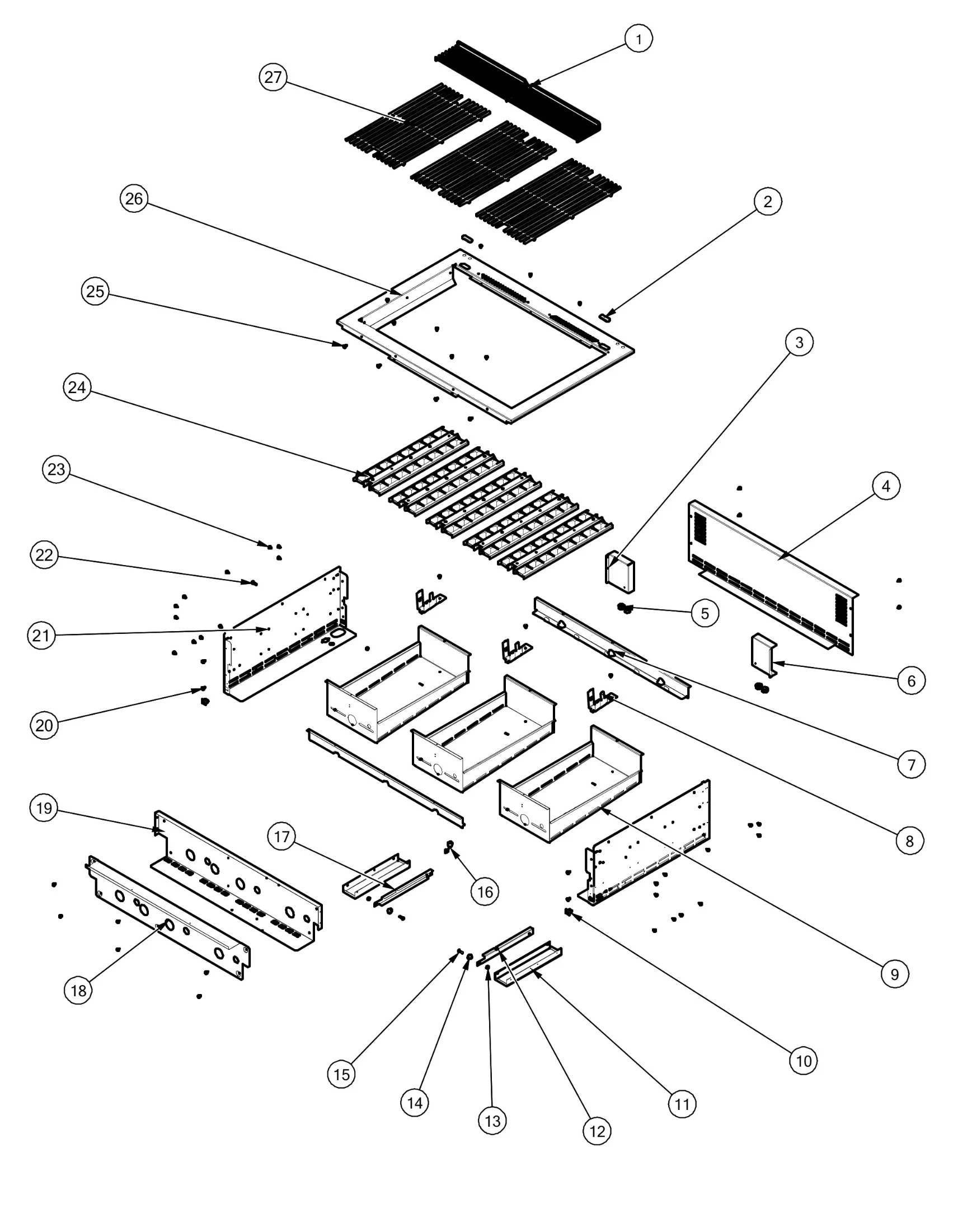 Viking JHYVGBQ53624LSS Grill Base Parts parts diagram
