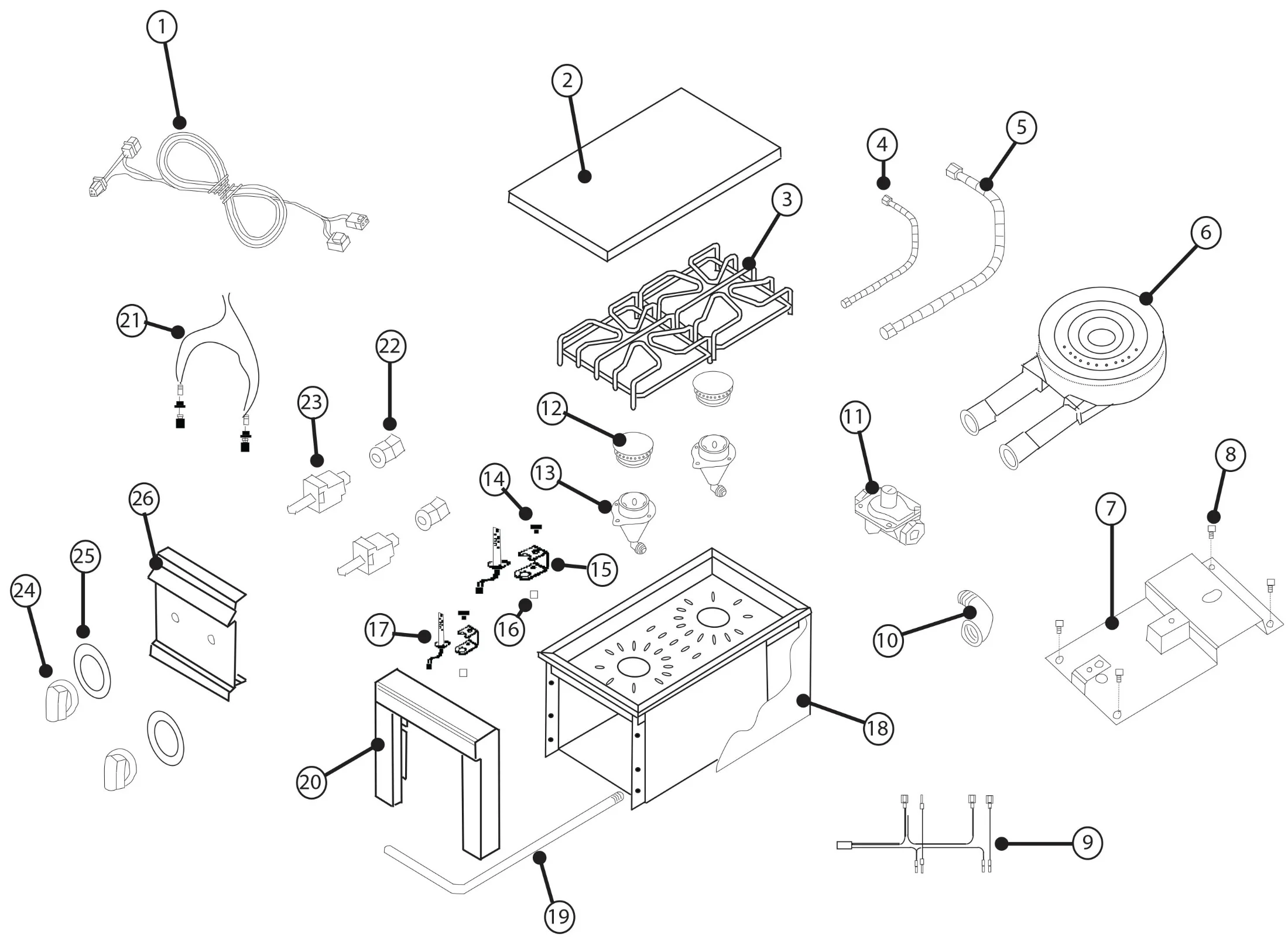 Viking VQGSB5130 Side Burner Side Burner parts diagram