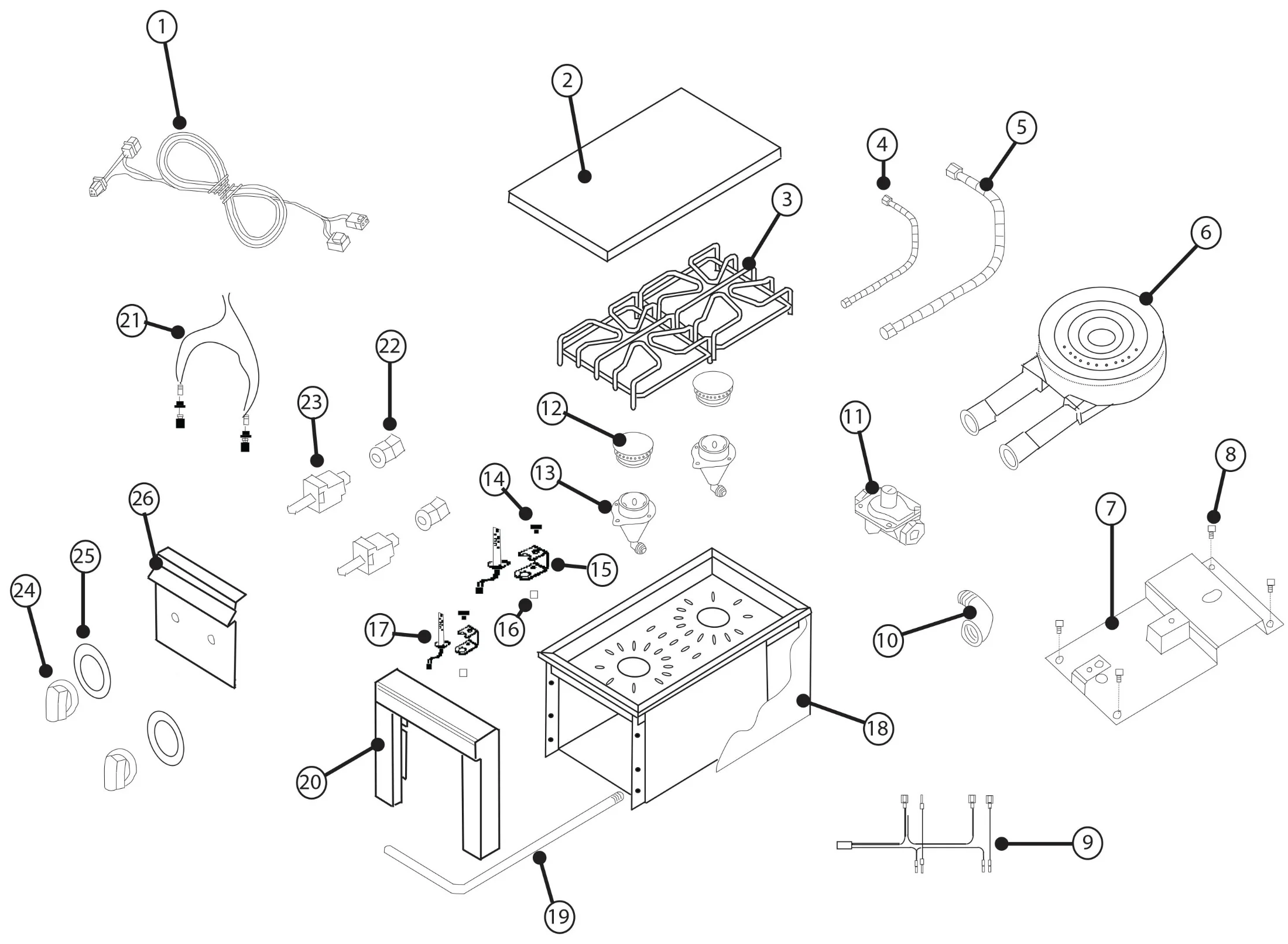 Viking VQGPB5200 Power Burner Power Side Burner parts diagram