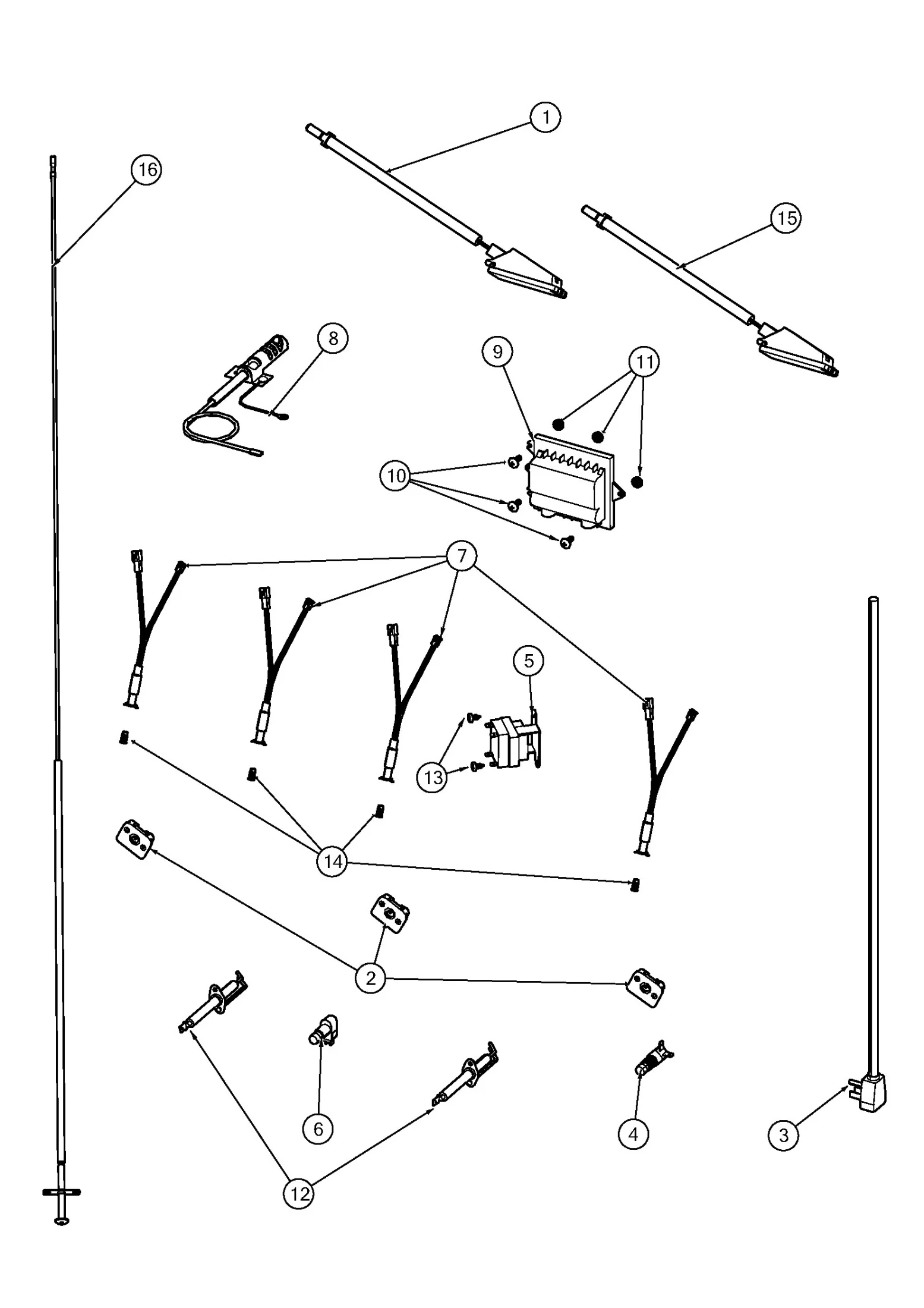 Viking VGIQ542241 Grill Electrical parts diagram