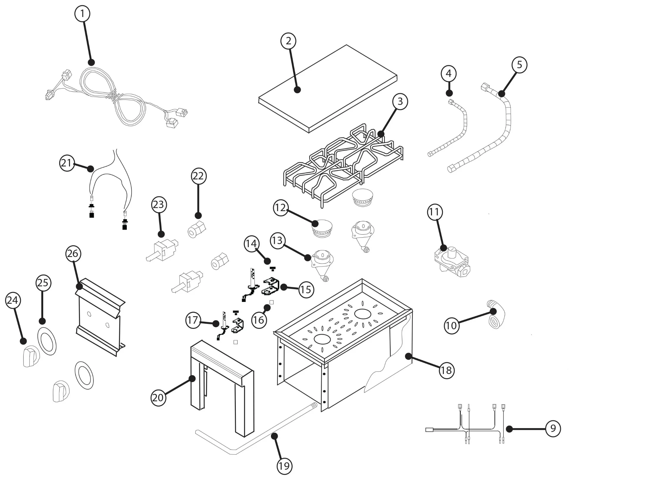 Viking VQGSB5131 Side Burner Part Breakdown parts diagram