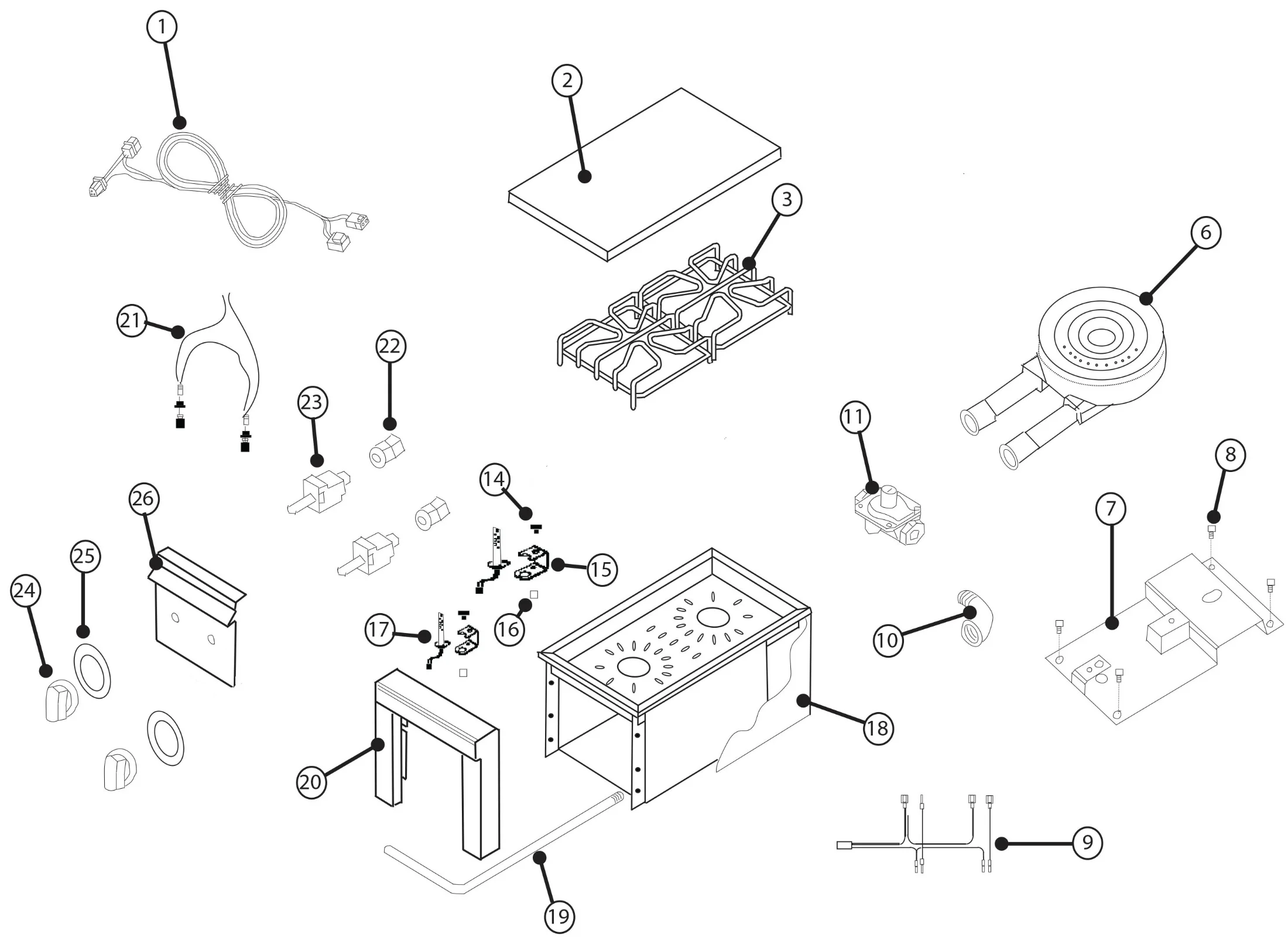 Viking VQGPB5201 Power Burner Part Breakdown parts diagram