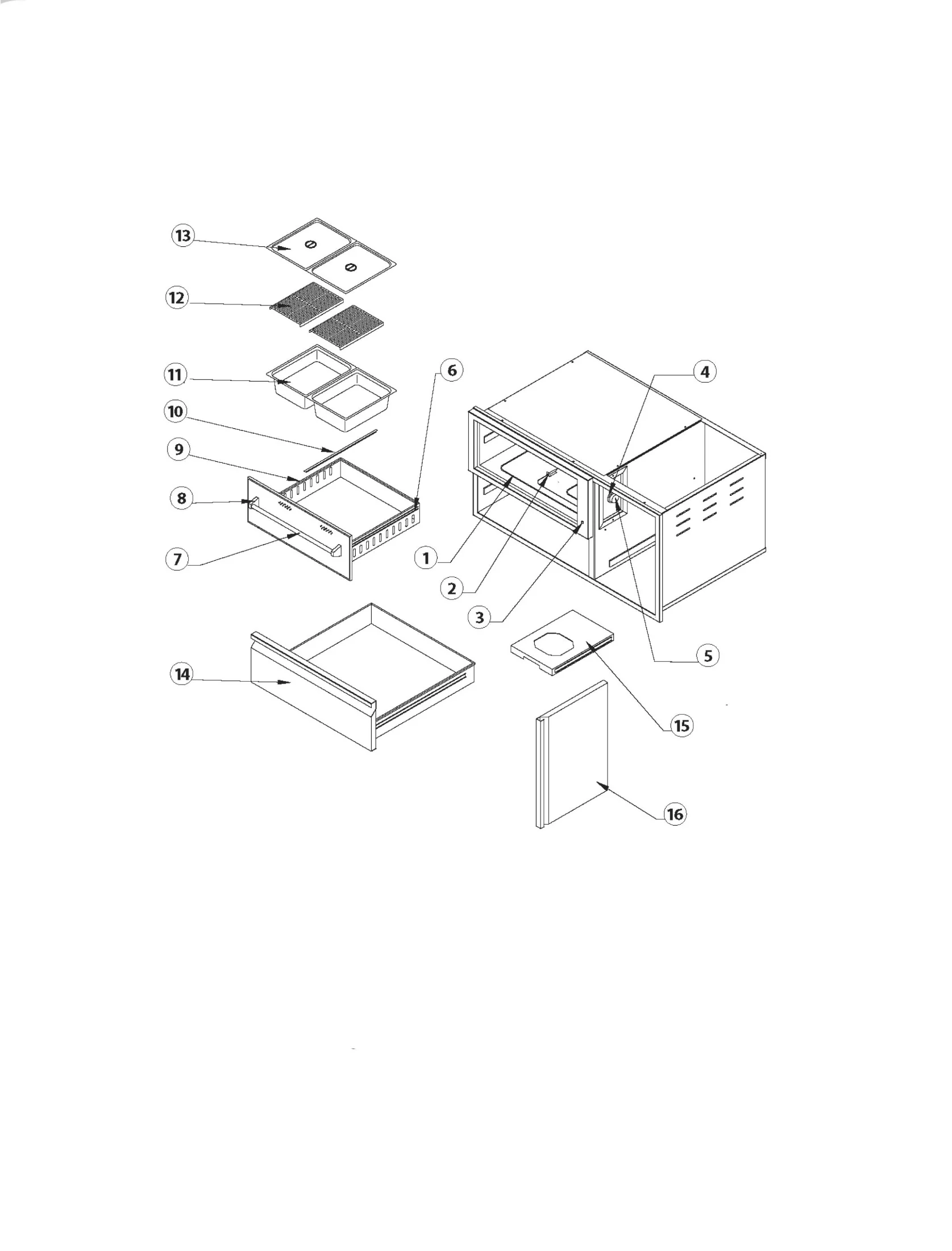 Viking VQEWD5421SS Warming Drawer Part Breakdown parts diagram