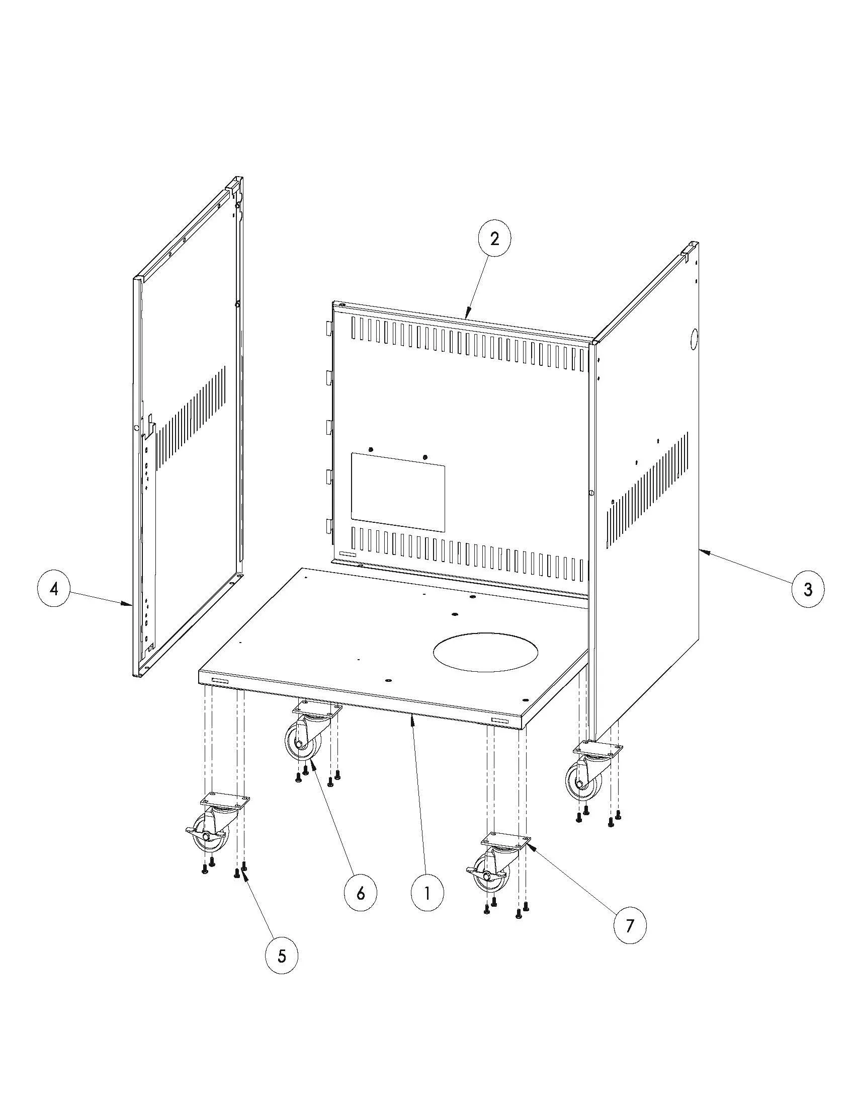 Viking VQGFS5301 Grill Cabinet Body (After 7-12-22) parts diagram