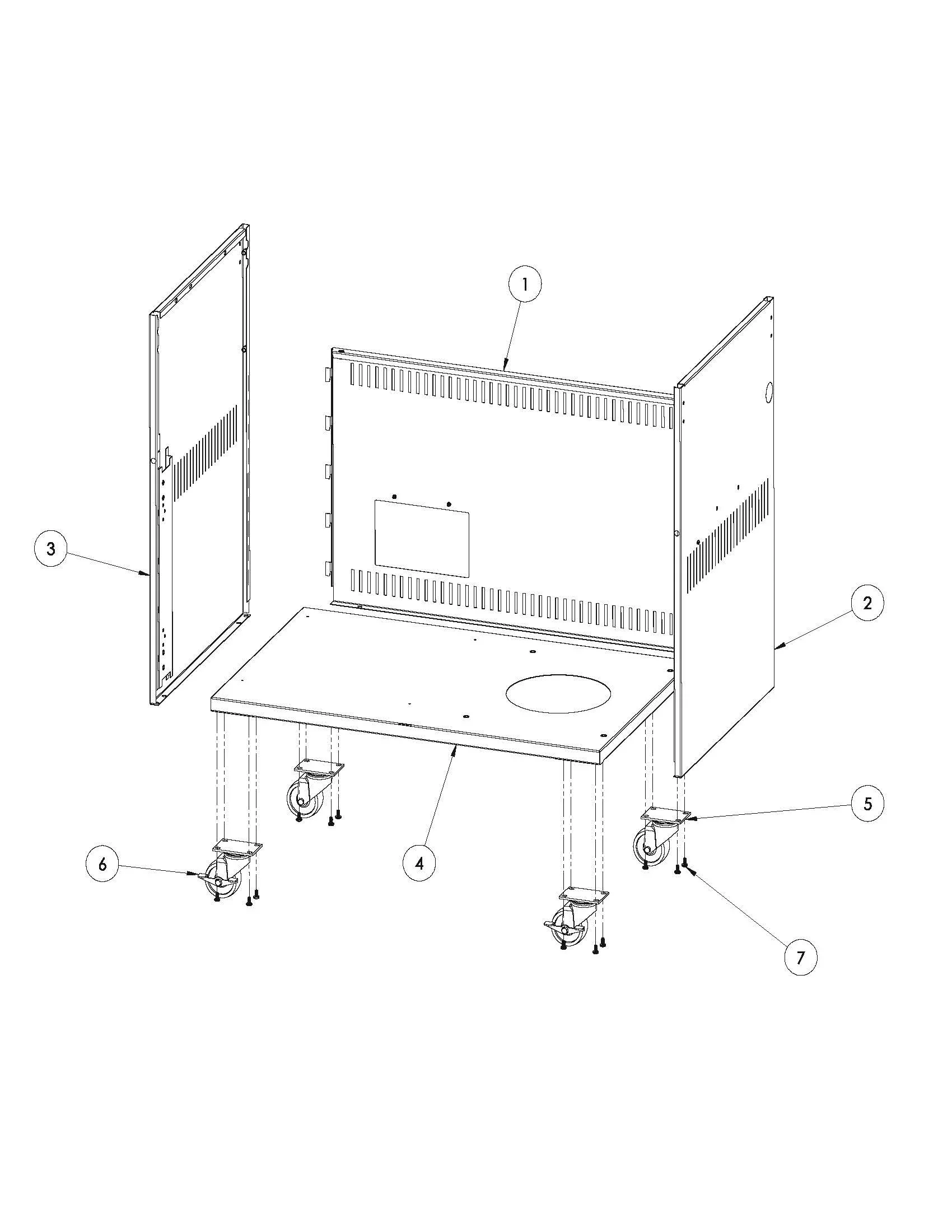 Viking VQGFS5361 Grill Cabinet Body (After 7-12-22) parts diagram