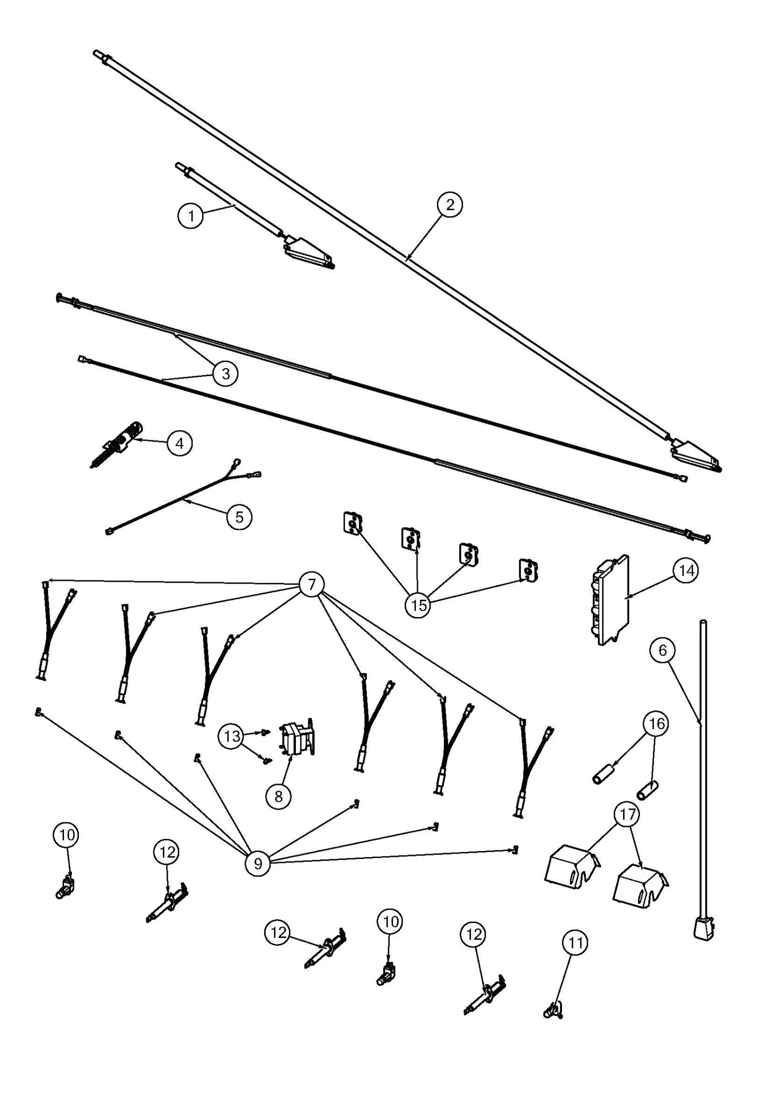 Viking VGIQ554241 Grill Electrical parts diagram