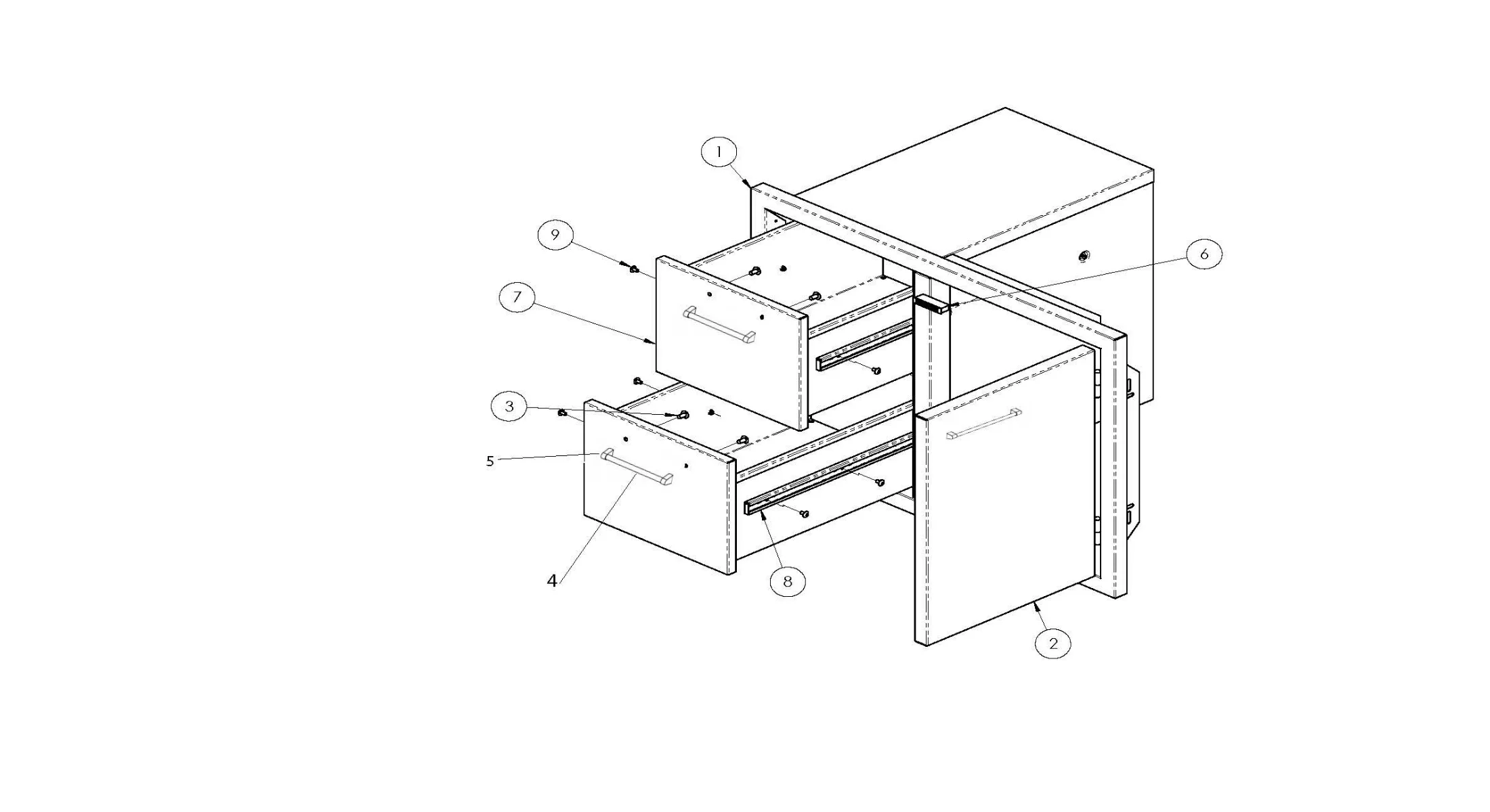 Viking VOADDR5301SS Access Drawer Unit Components parts diagram