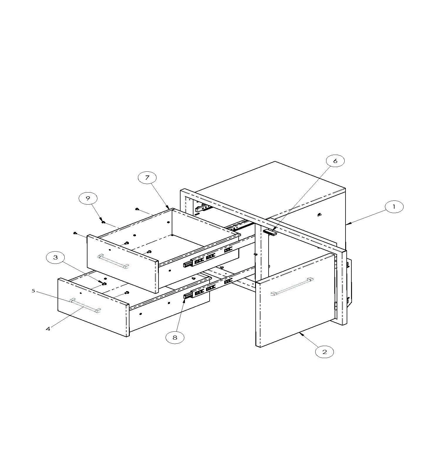 Viking VOADDR5361SS Access Drawer Unit Components parts diagram