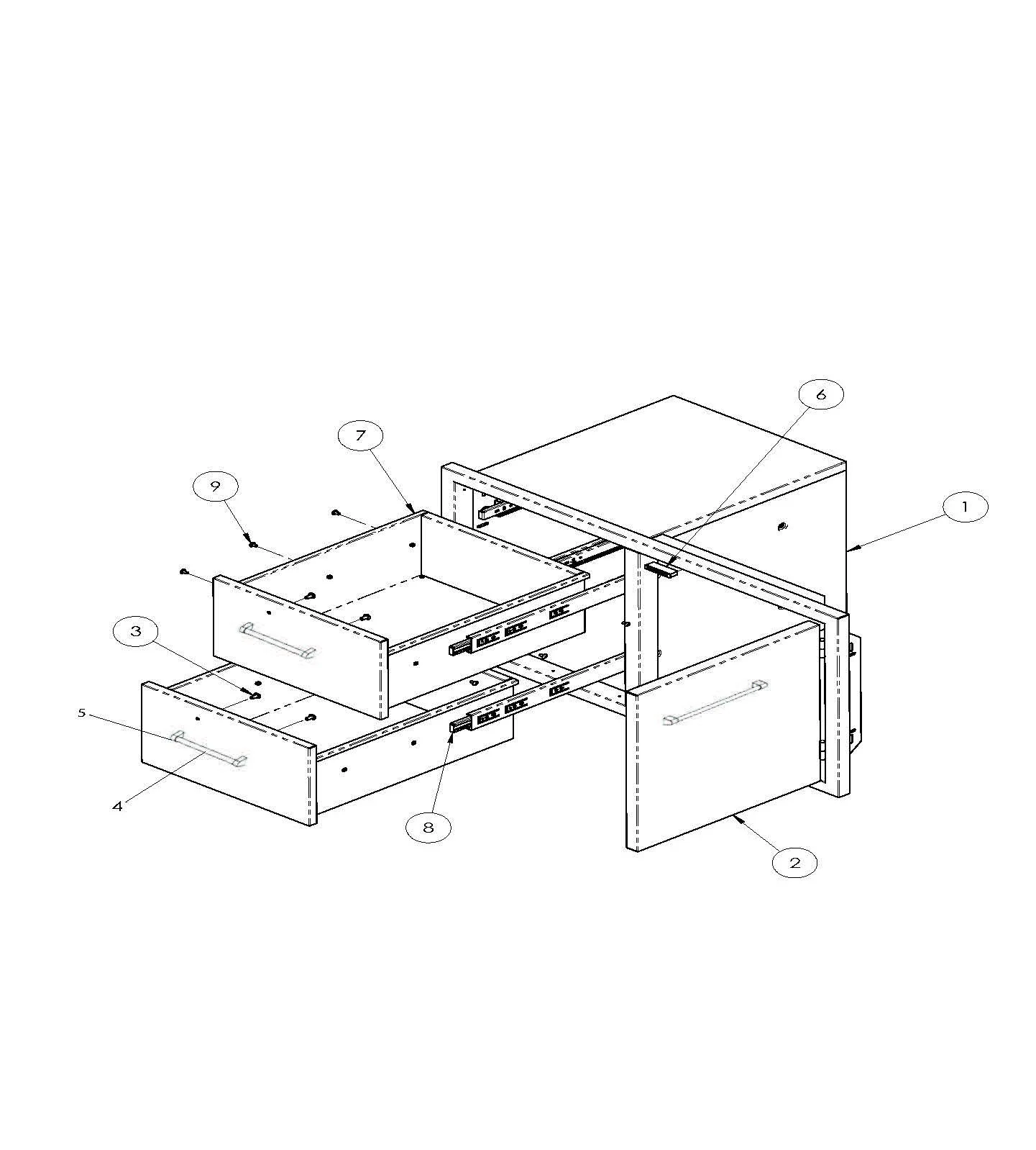 Viking VOADDR5421SS Access Drawer Unit Components parts diagram