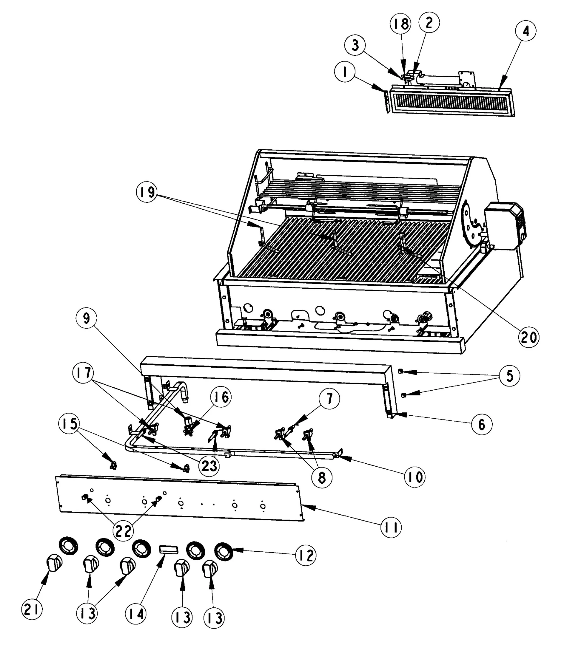 Viking DVGBQ4103RT Grill Control-valve Assembly parts diagram