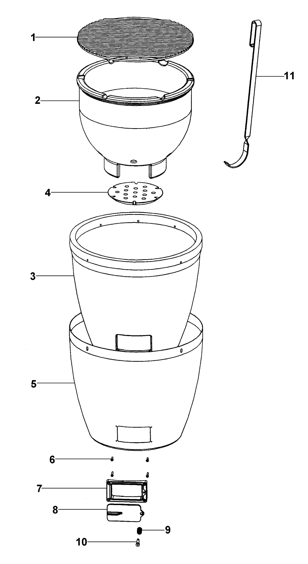 Viking VCQSSMOKERGRILL Smoker Grill Bottom Assembly parts diagram