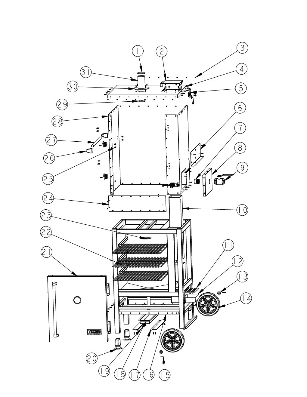 Viking VCPS303 Unit Components parts diagram