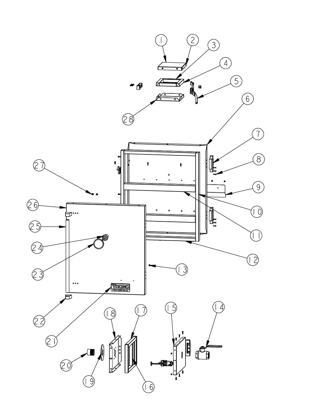 Viking VCPS303 Unit Doors parts diagram
