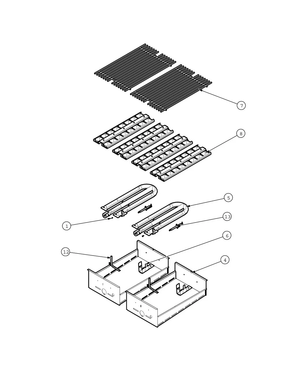 Viking VGBQ13002 Grill Burner Box parts diagram