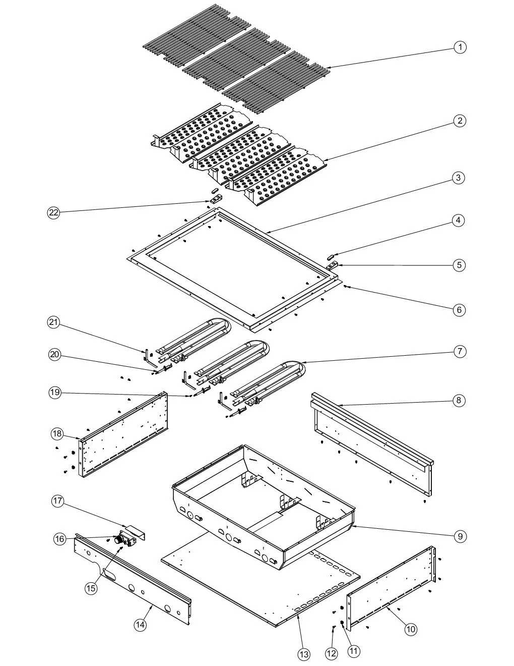 Viking VFBQ6203T1SS Burner Area parts diagram