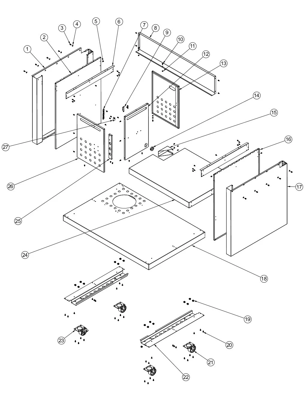 Viking VFBQ6203T1SS Cart Assembly parts diagram