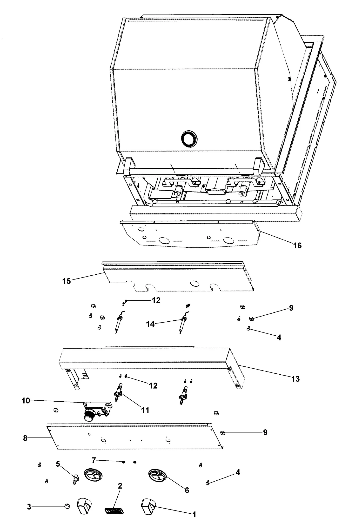 Viking VGBQ0302T Grill Control Assembly parts diagram