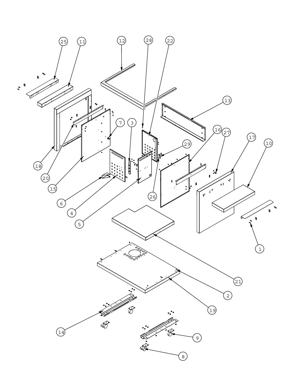 Viking VFIQ6203 Cabinet parts diagram
