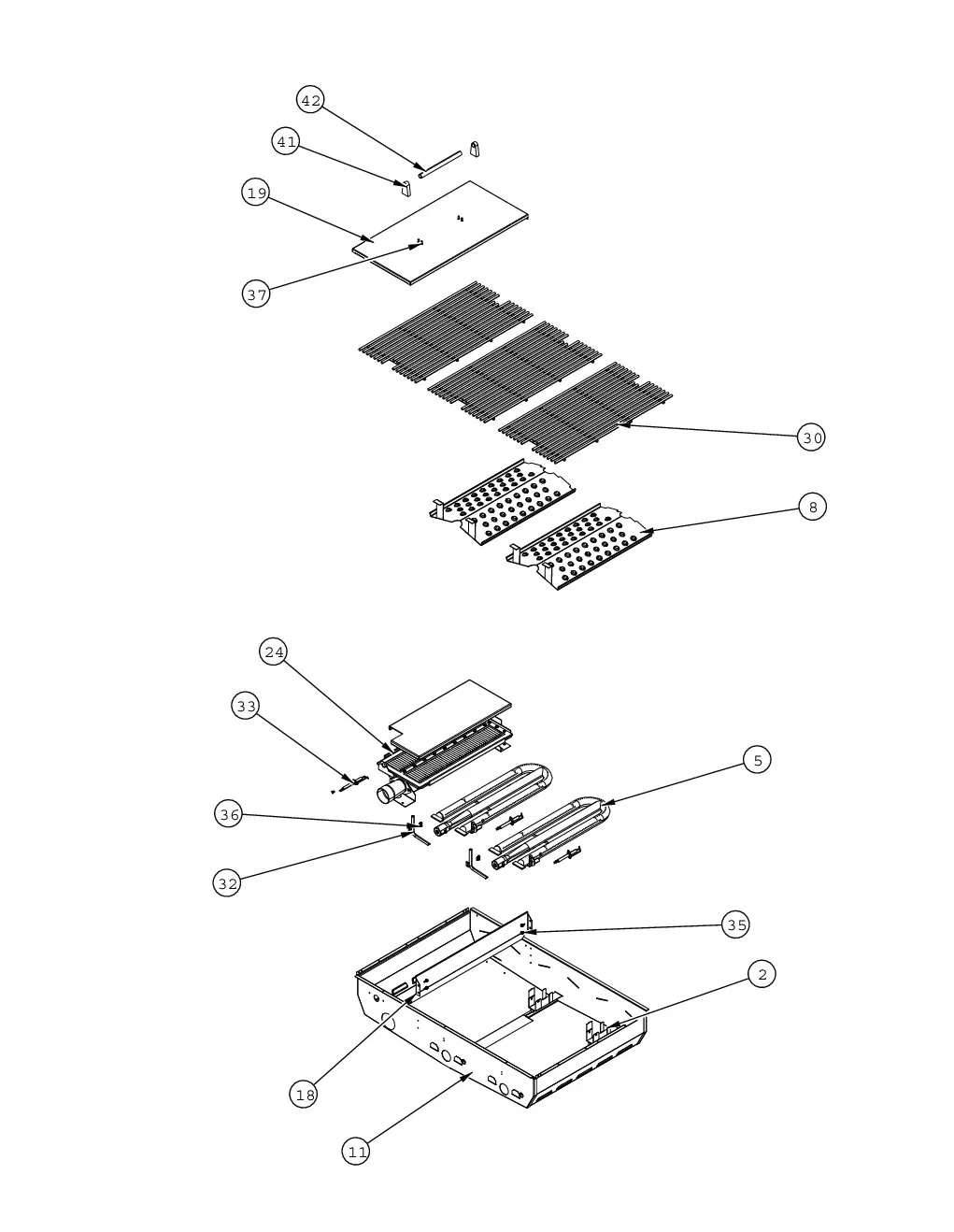 Viking VFIQ6203 Burner Box parts diagram
