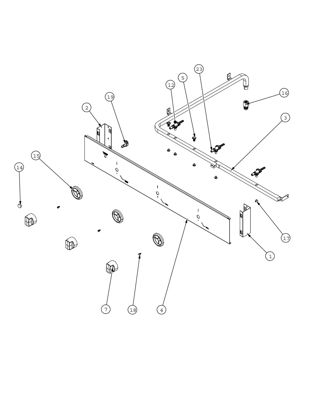 Viking VFIQ6203 Control Panel parts diagram
