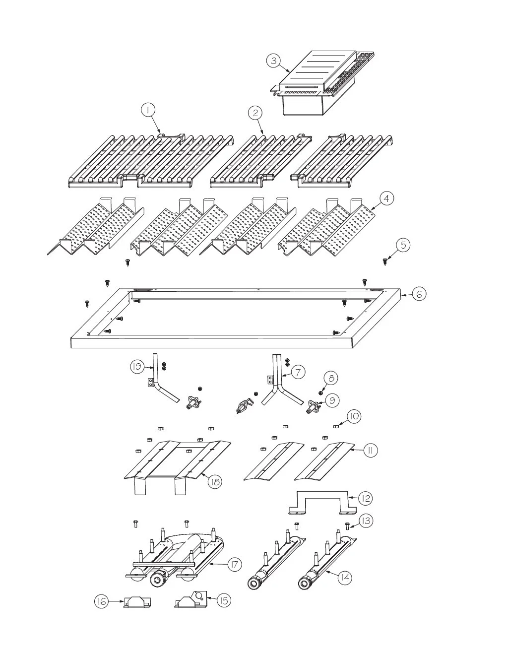 Viking VGBQ3002RE1 Grill Burner Grate Area parts diagram