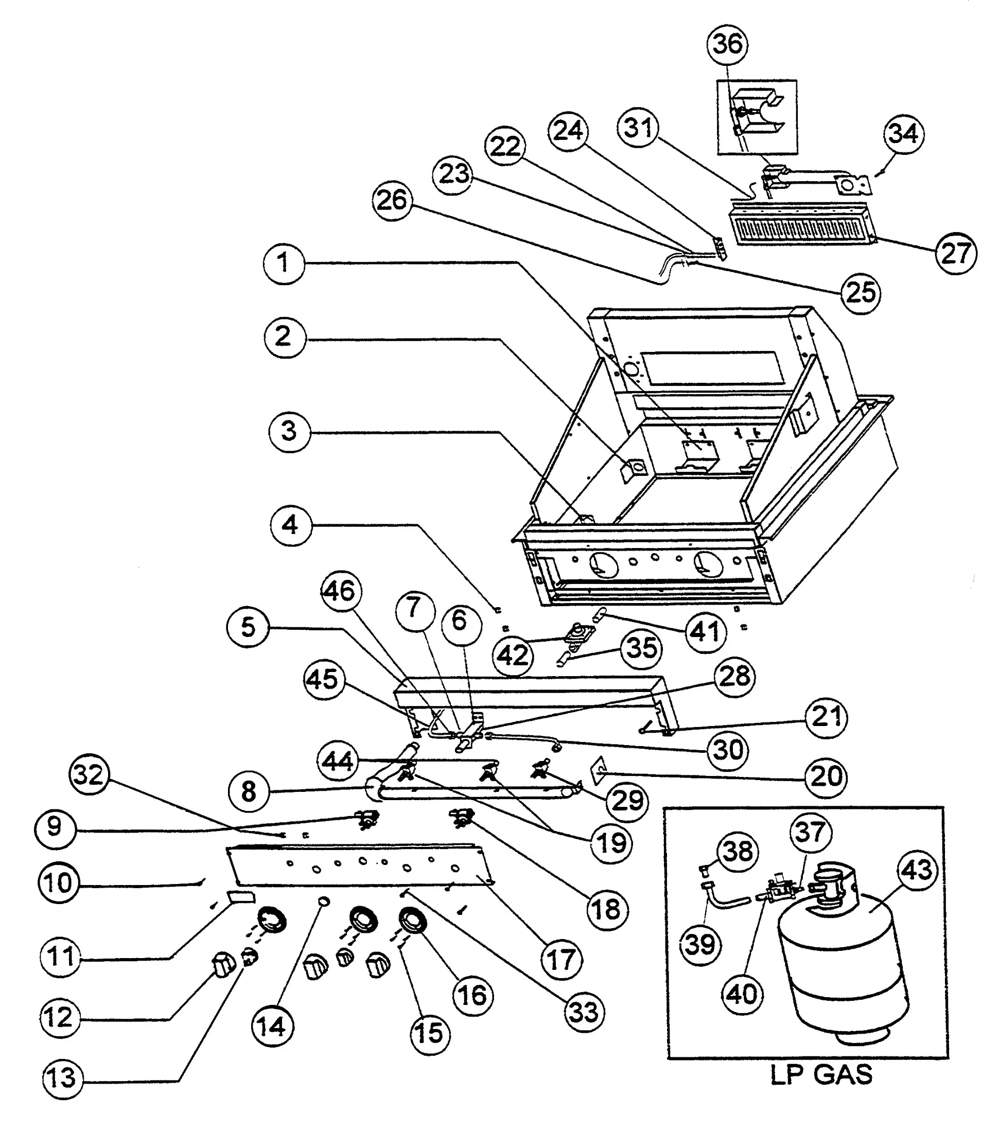 Viking VGBQ3002R Grill Control-valve parts diagram