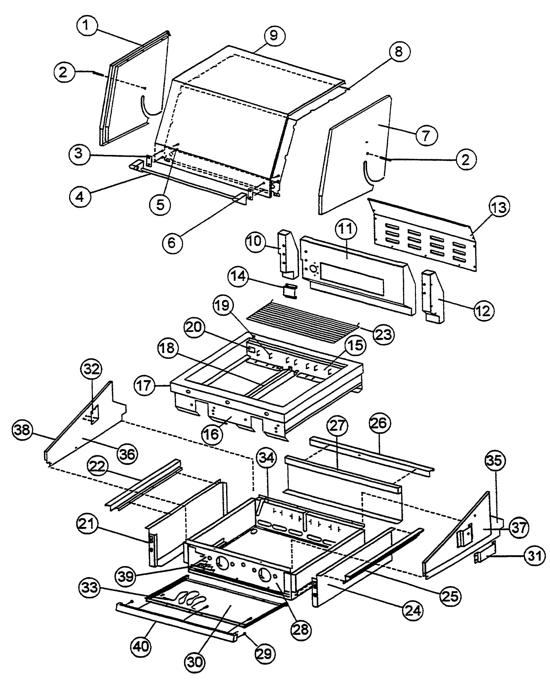 Viking VGBQ3002R Grill Grill Subassy parts diagram