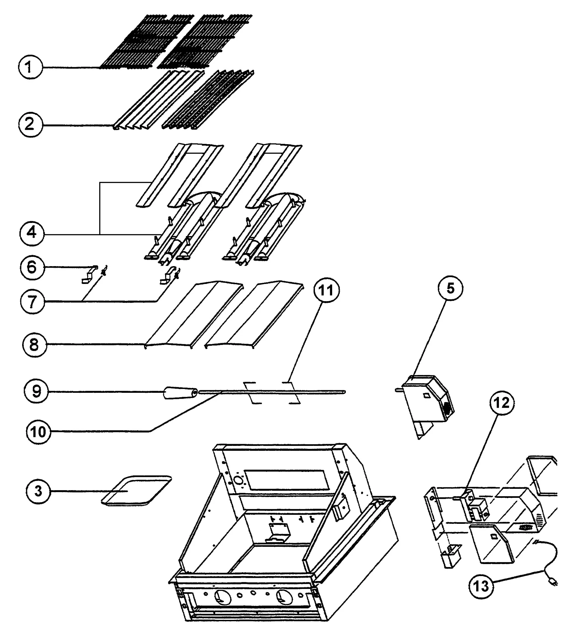 Viking VGBQ3002R Grill Burner-grate Assembly parts diagram