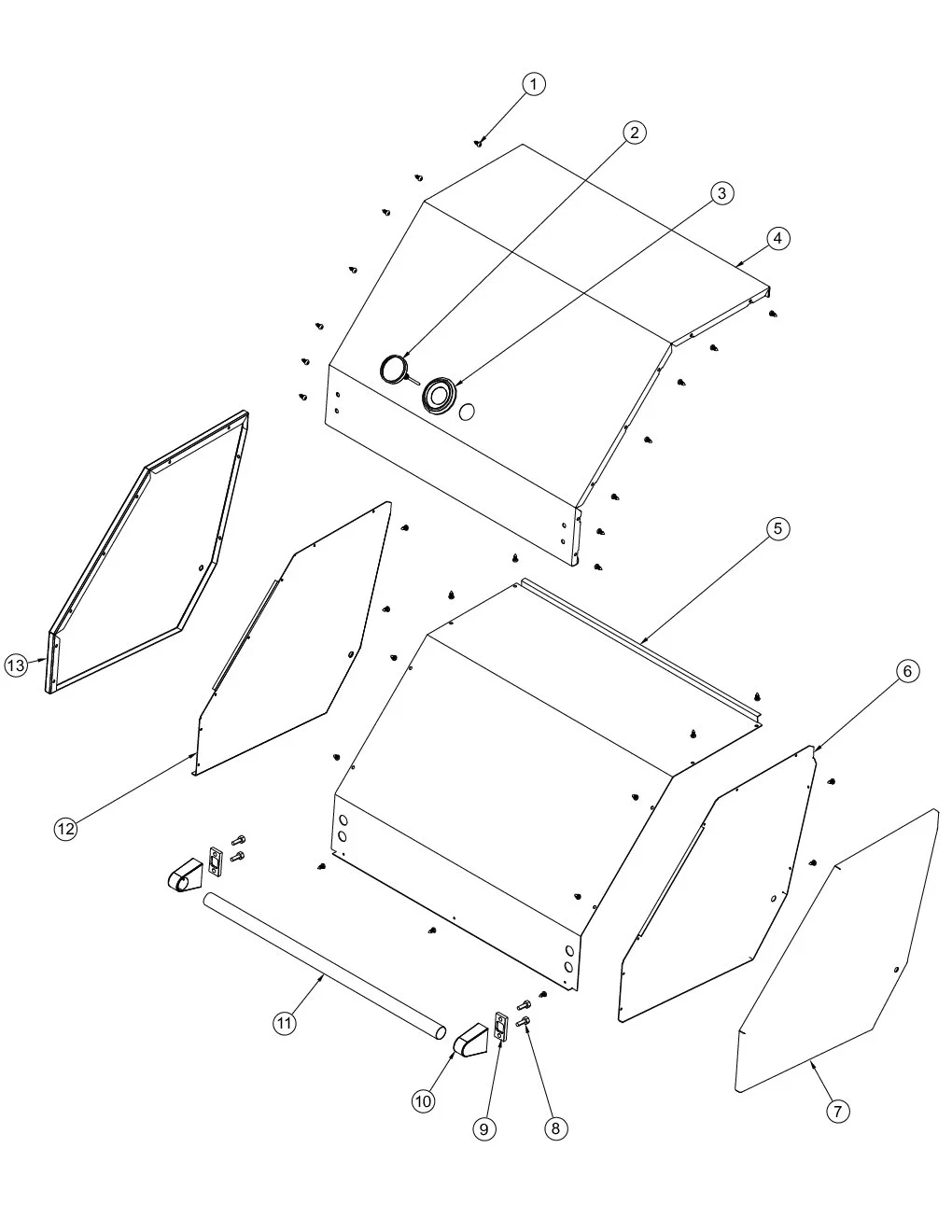 Viking VGBQ3002RT1 Grill Canopy Area parts diagram