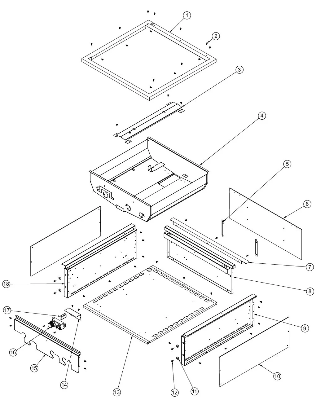 Viking VGBQ3002RT1 Grill Burner Box Area parts diagram