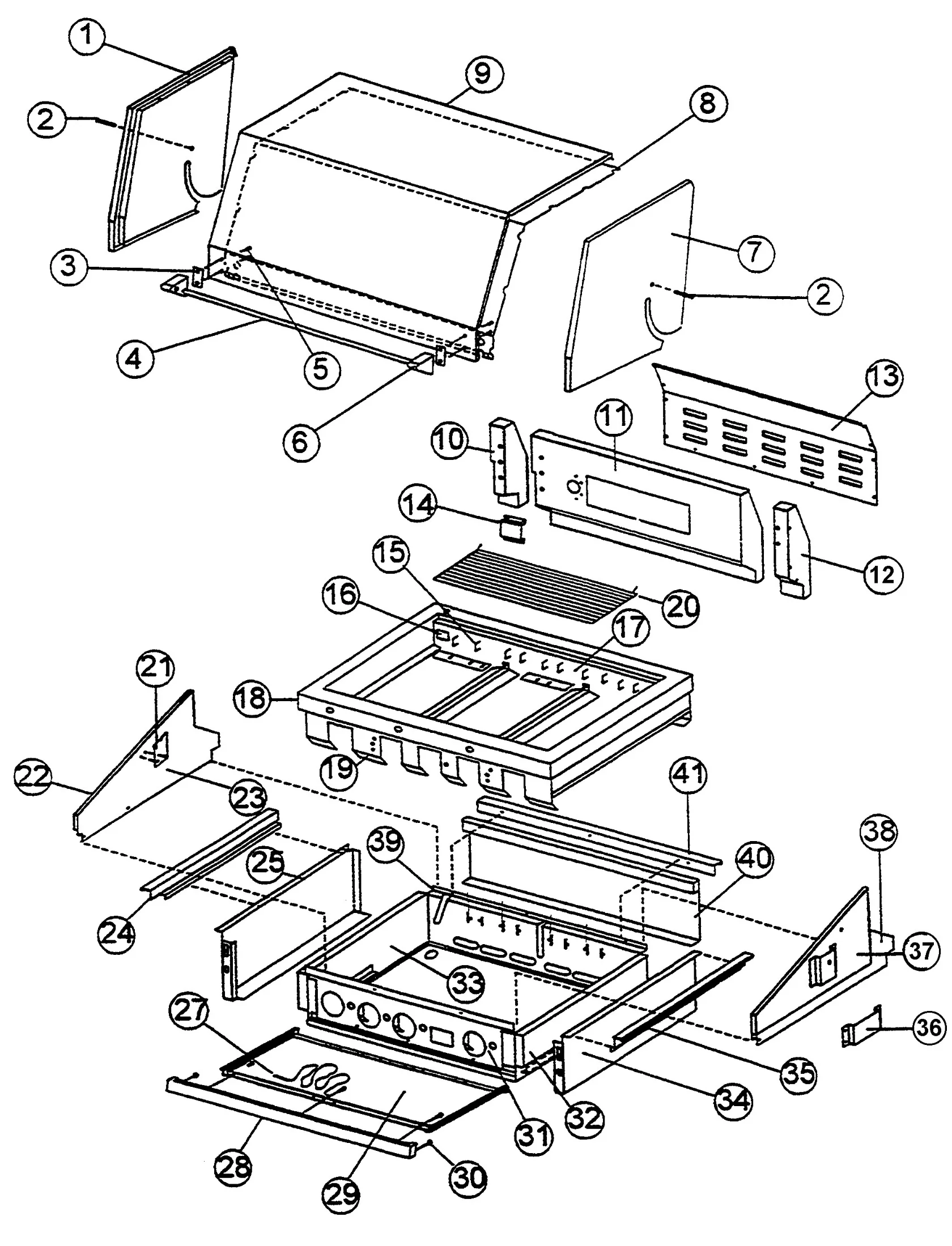 Viking VGBQ4103R Grill Grill Subassy parts diagram