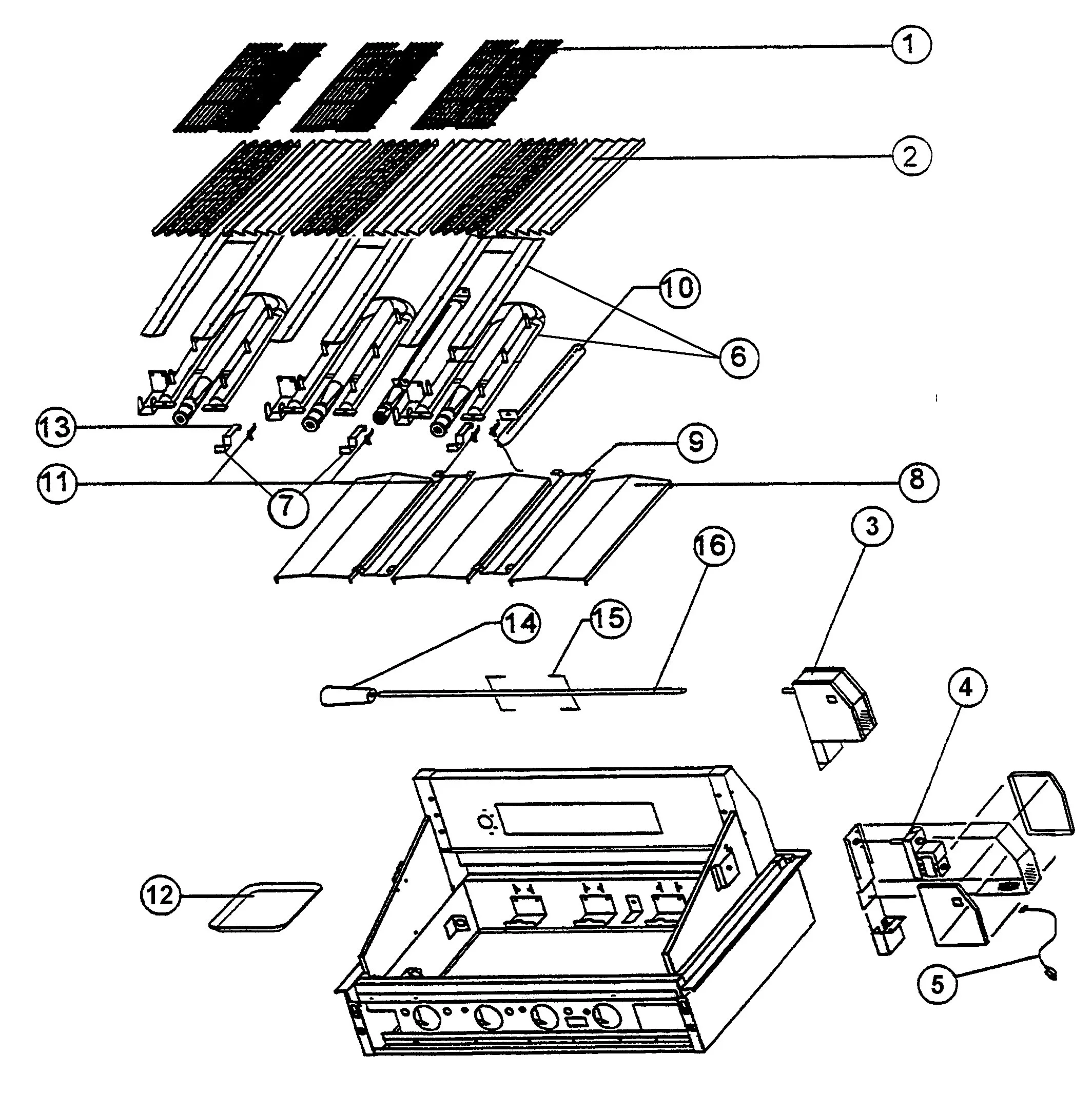 Viking VGBQ4103R Grill Burner-grate Assembly parts diagram