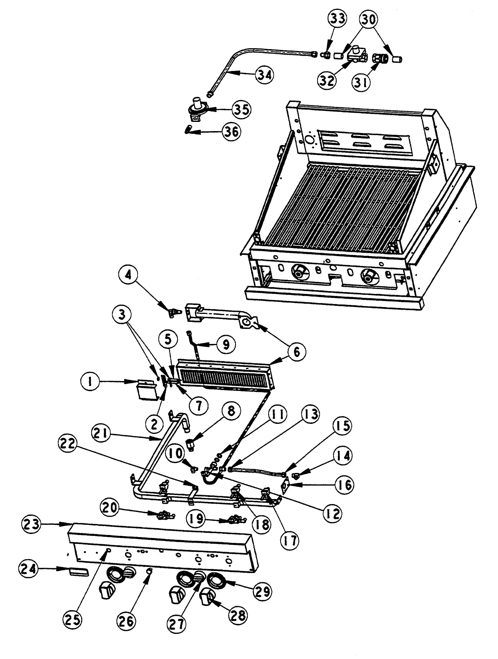 Viking VGBQ3002RS Grill Control-valve Assembly parts diagram