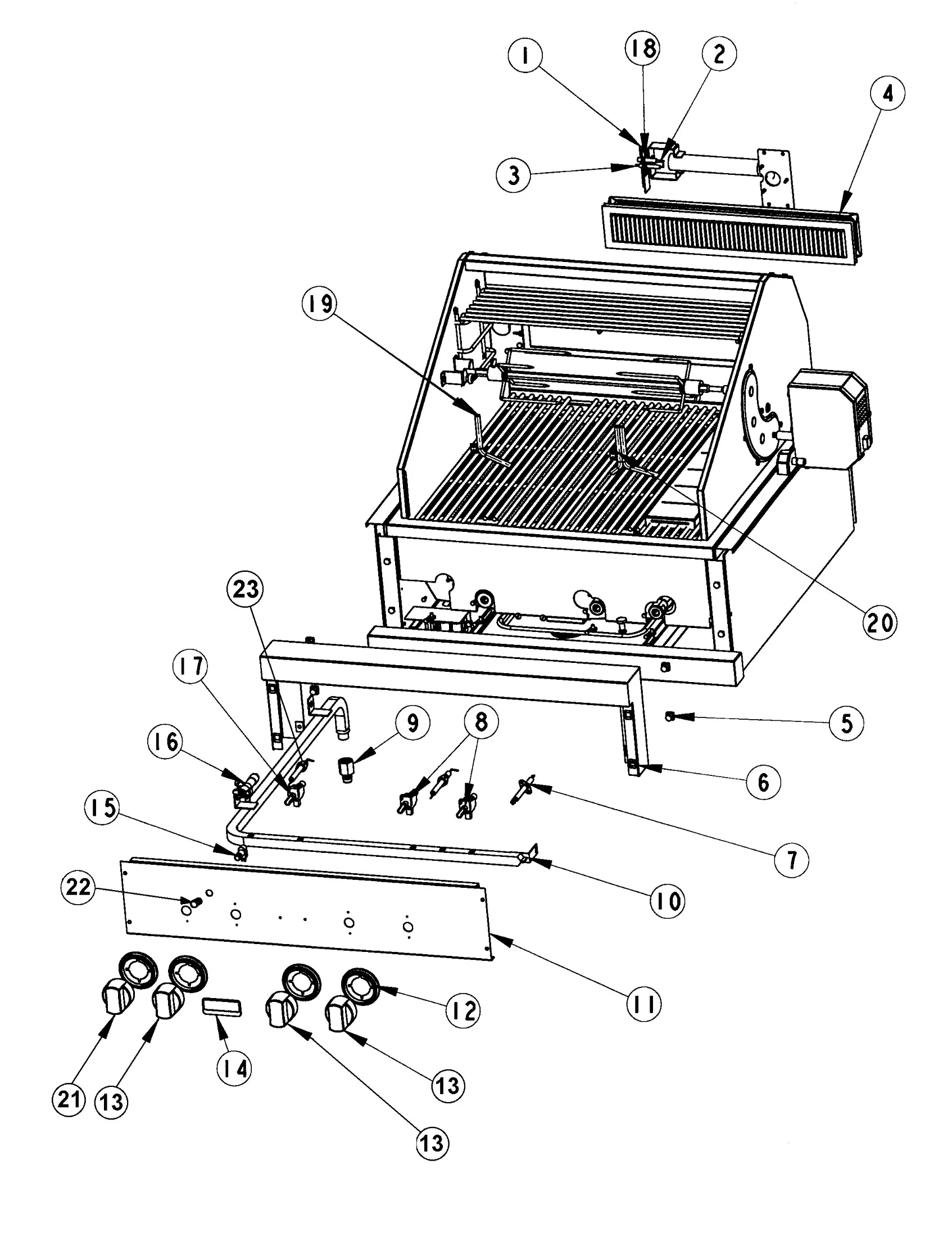 Viking VGBQ3002RT Grill Control-valve Assembly parts diagram
