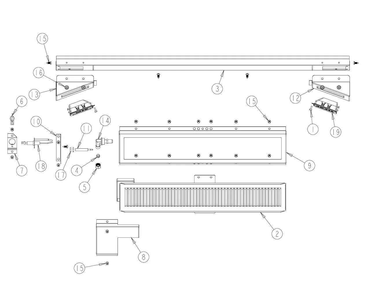 Viking VGBQ4103RE Grill Rotisserie Burner Area parts diagram