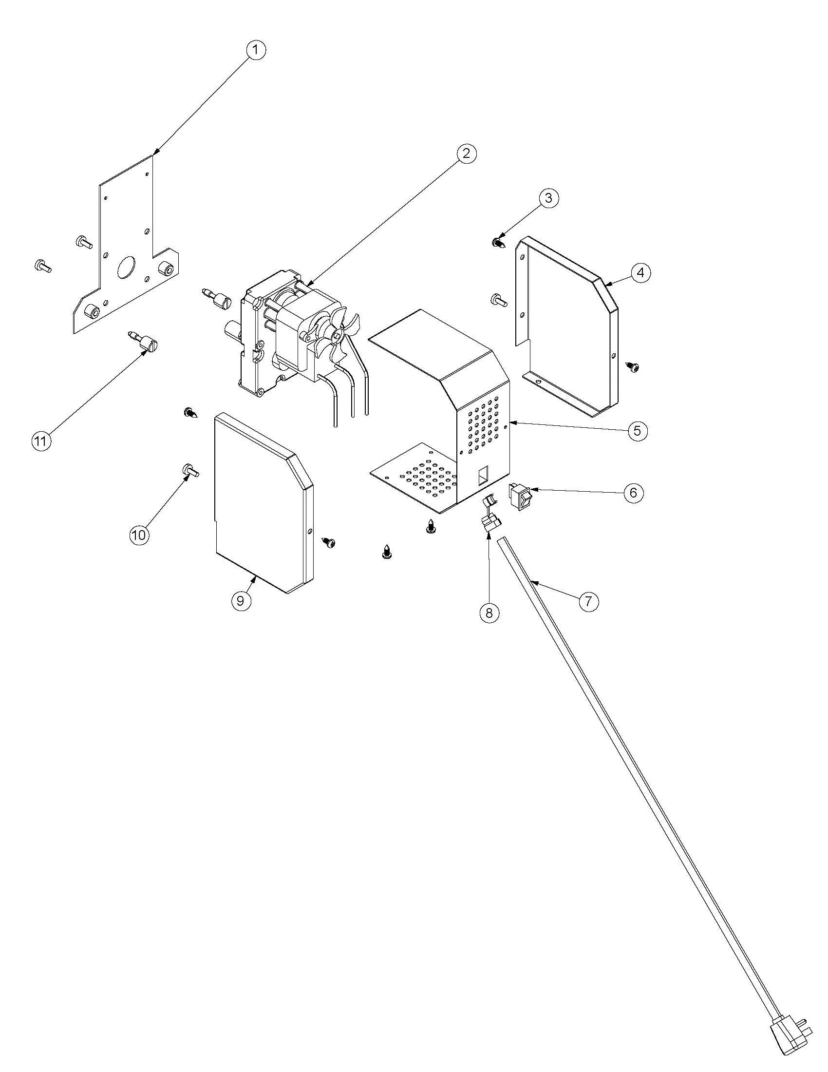 Viking VGBQ4103RE Grill Rotisserie Motor parts diagram