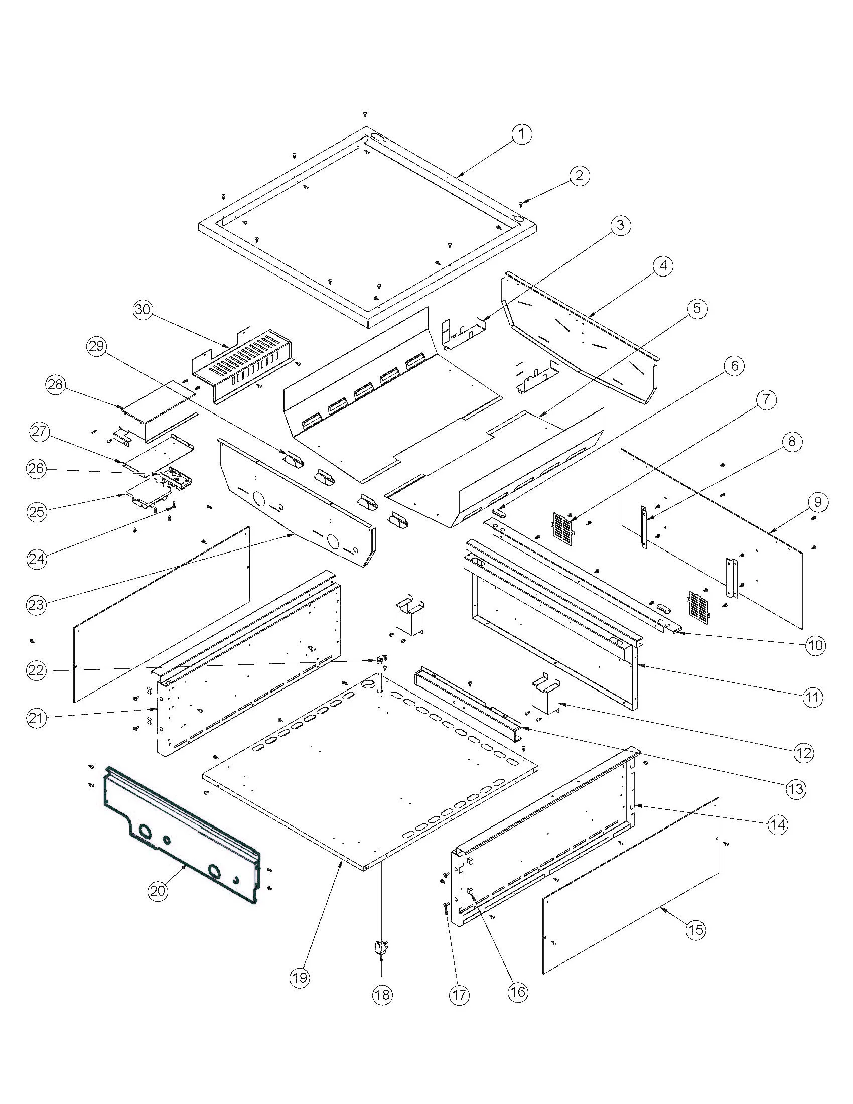 Viking VGBQ3002RE2 Grill Burner Box Area parts diagram