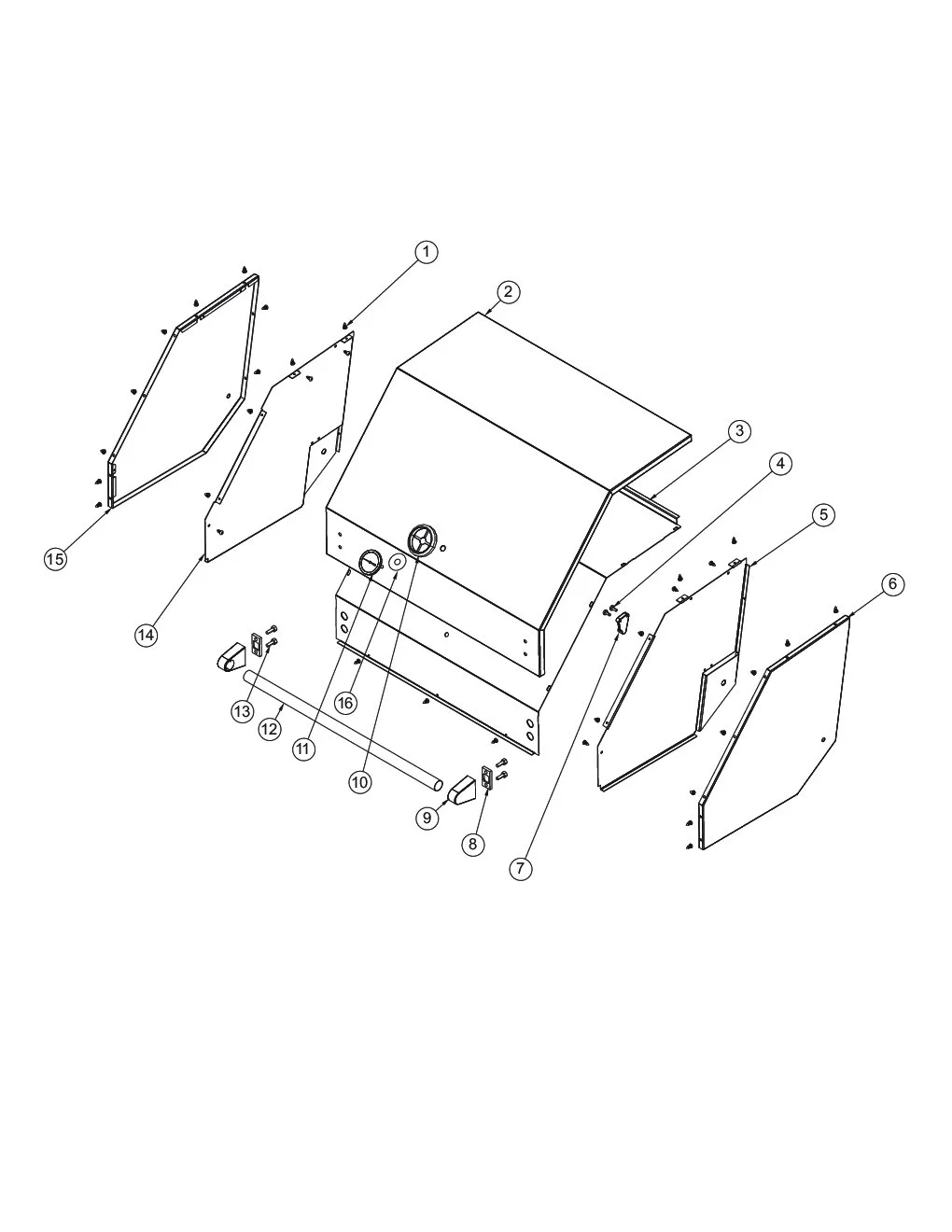 Viking VGBQ3002RE2 Grill Canopy Area parts diagram